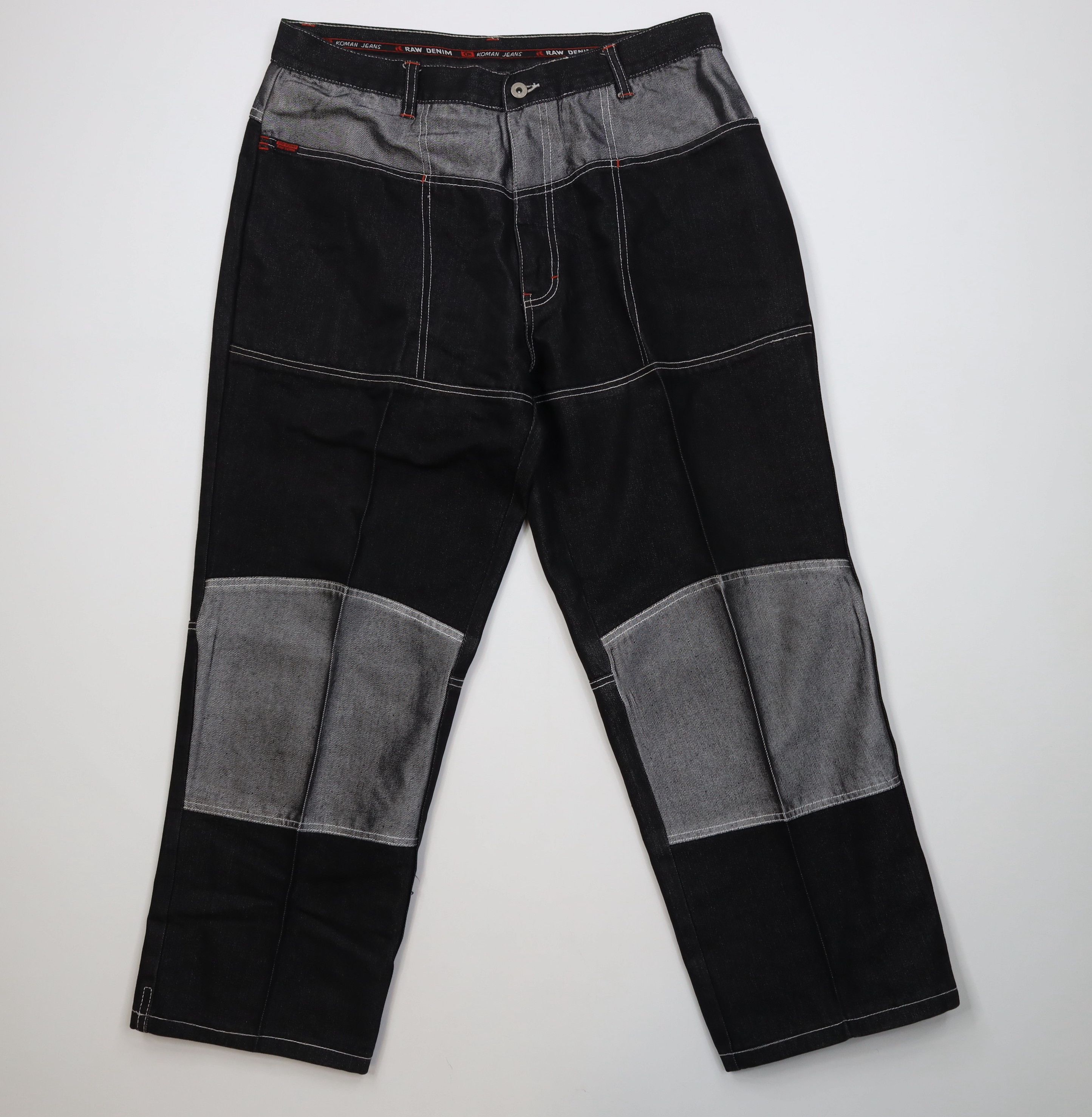 Vintage Vintage 90s Y2K Streetwear Block Double Knee Wide Leg Jeans Size US 36 / EU 52 - 1 Thumbnail