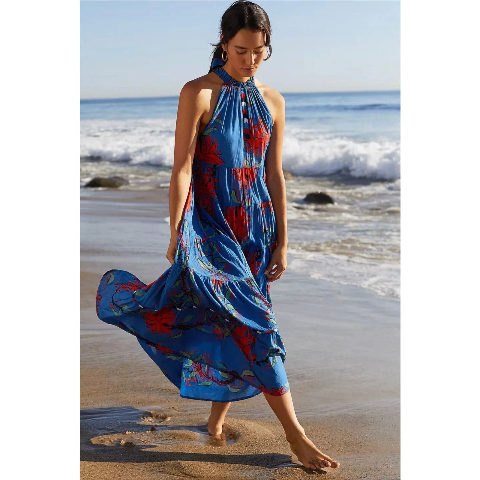 Anthropologie Anthropologie Ro's Garden Valley Halter Cover-Up Maxi Dress Size S / US 4 / IT 40 - 8 Thumbnail