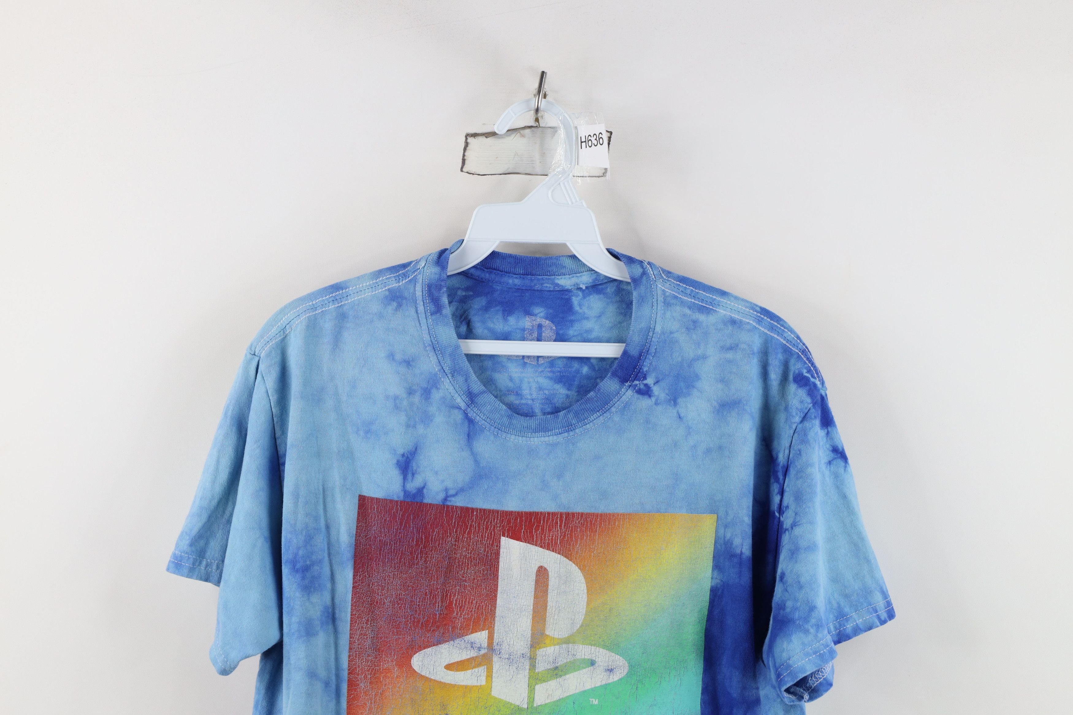 Vintage Retro Y2K Sony Playstation Acid Wash Japan T-Shirt Blue Size US S / EU 44-46 / 1 - 2 Thumbnail