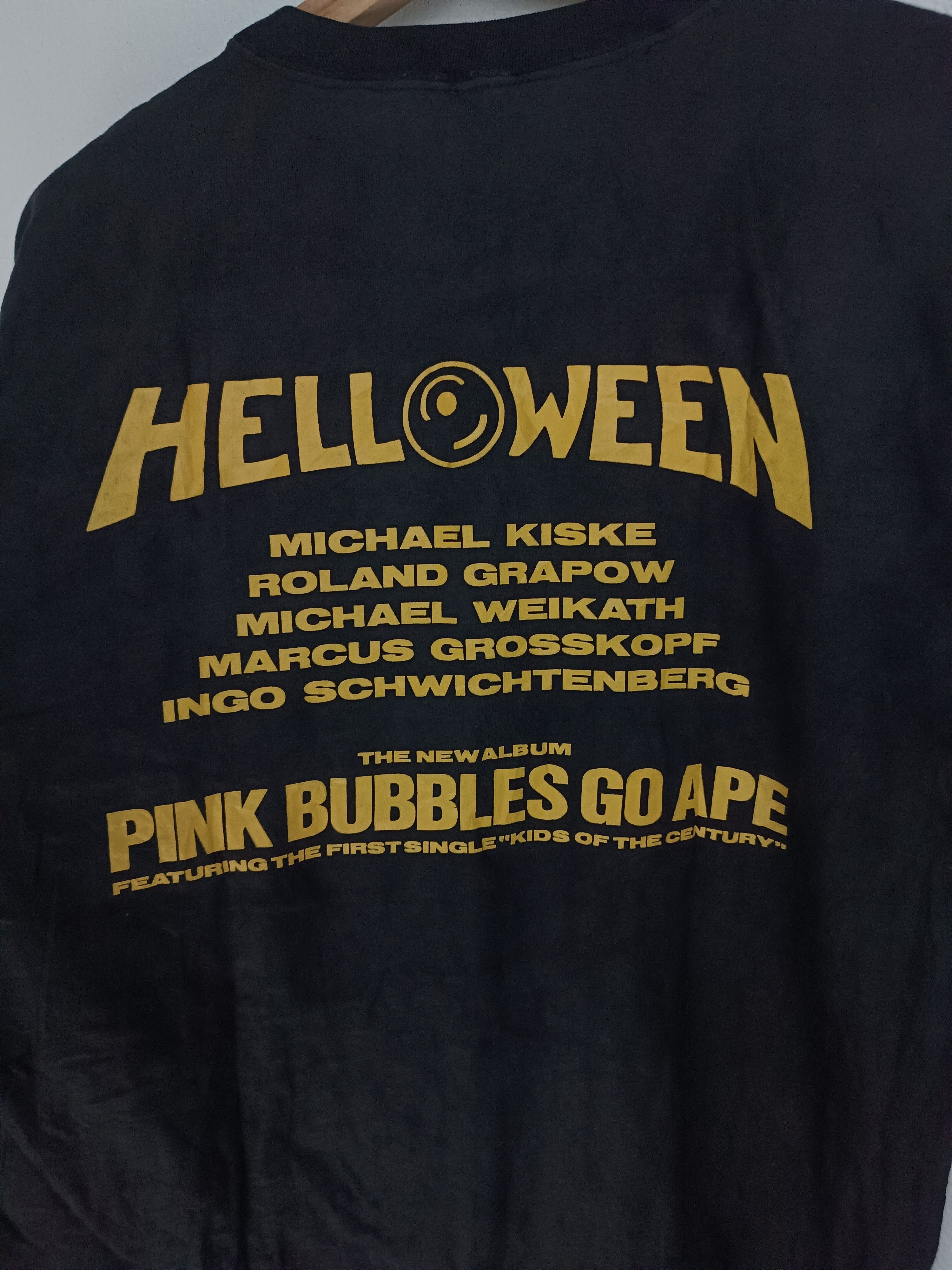Band Tees VINTAGE 90'S HELLOWEEN PINK BUBBLES POWER METAL TEE meatloaf Size US M / EU 48-50 / 2 - 19 Thumbnail