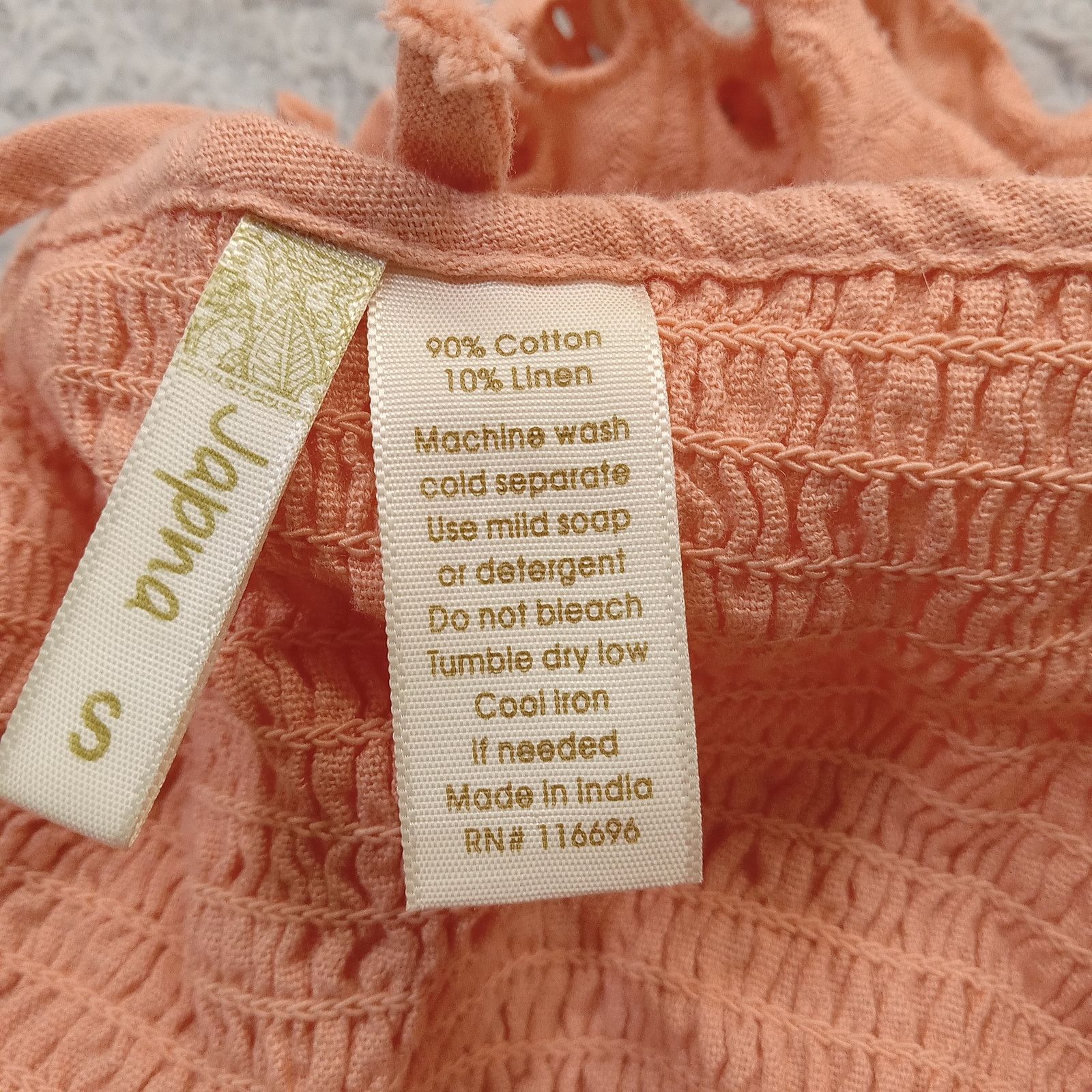 & Other Stories Japna Top S Women's Sleeveless Blouse Orange Cotton Linen Size S / US 4 / IT 40 - 6 Thumbnail