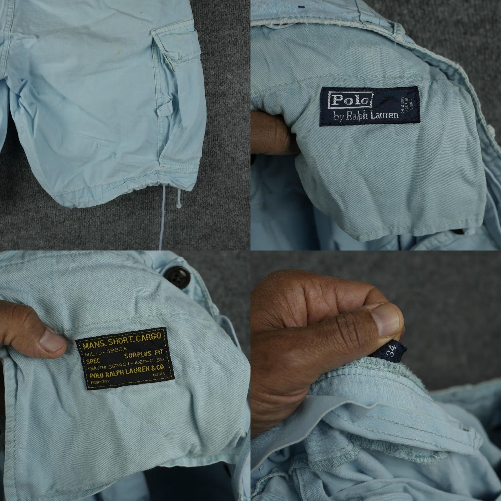 Polo Ralph Lauren Ralph Lauren Cargo Shorts Mens 34 Blue Surplus Distressed Utility Paratrooper Size US 34 / EU 50 - 8 Thumbnail