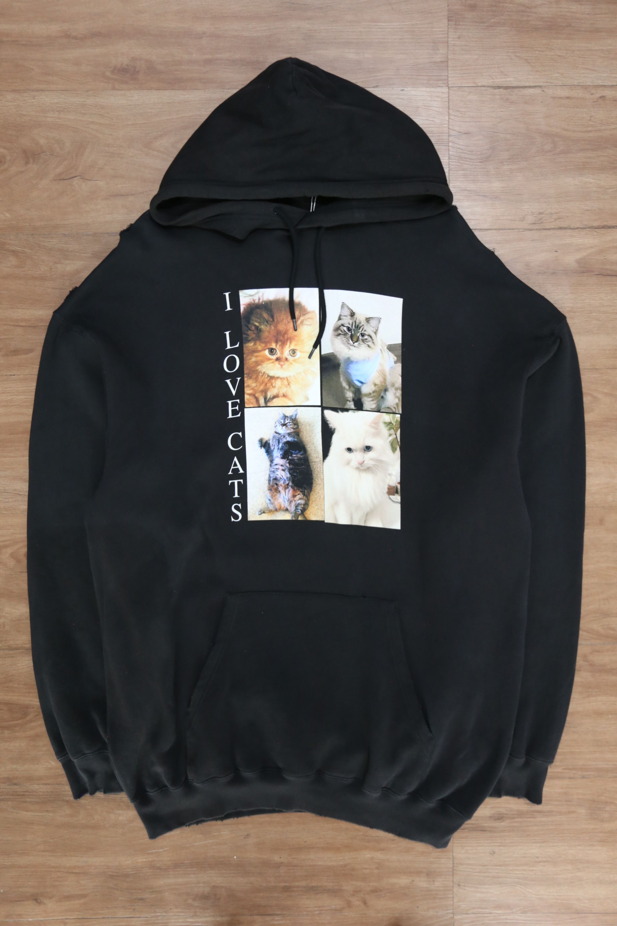 Balenciaga DG S/S 21 I Love Cats Distressed Hoodie