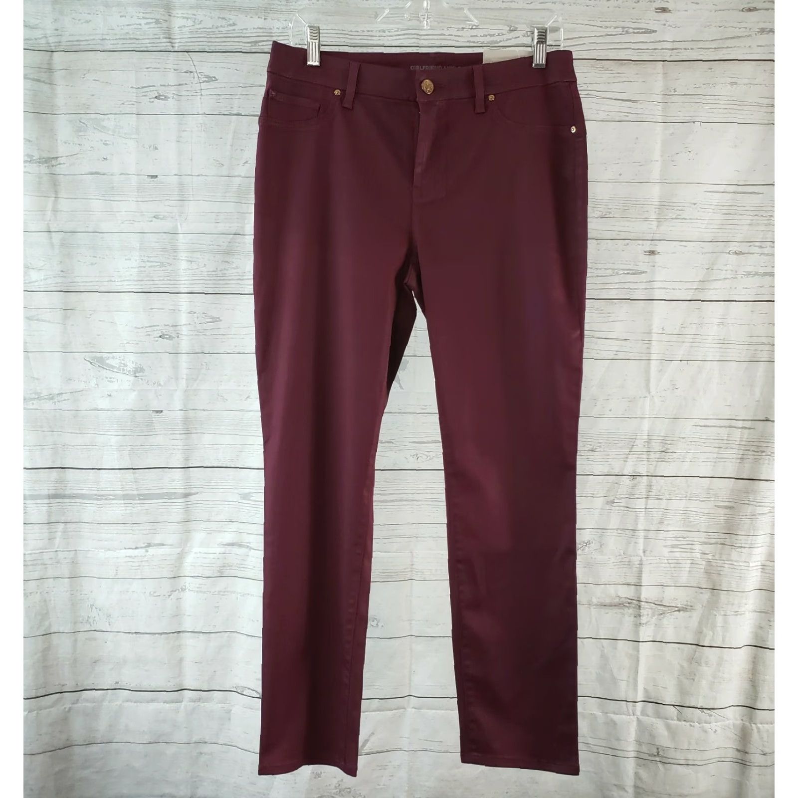 Vintage Chico's Womens Girlfriend Ankle Pants Sz 4 Red Mid Rise Skinny Inseam 27 Zip Rodent? Size 27" / US 4 / IT 40 - 2 Thumbnail