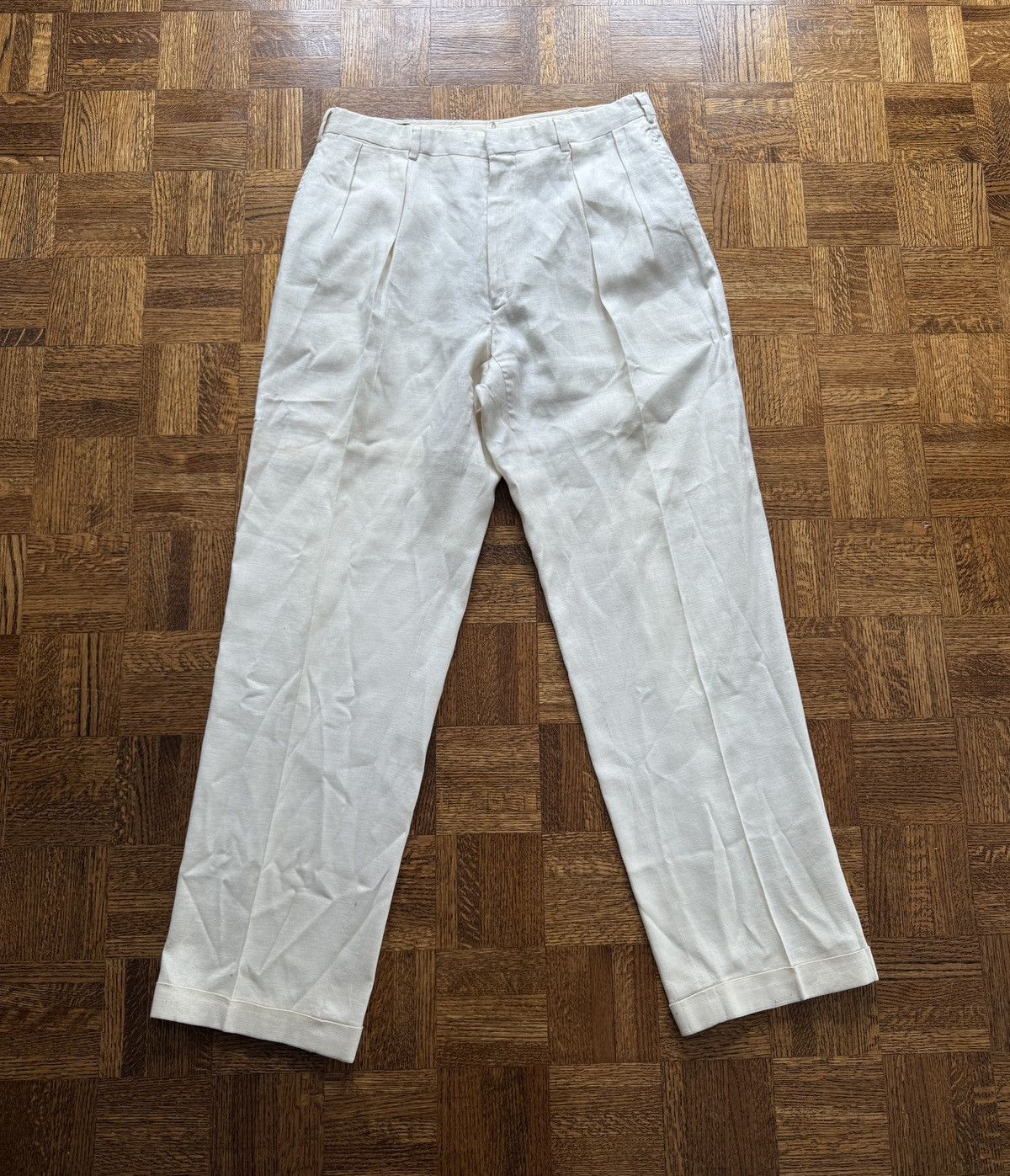 Polo Ralph Lauren Vintage 80s Polo Ralph Lauren Twill Pleated Pants Size US 34 / EU 50 - 1 Thumbnail