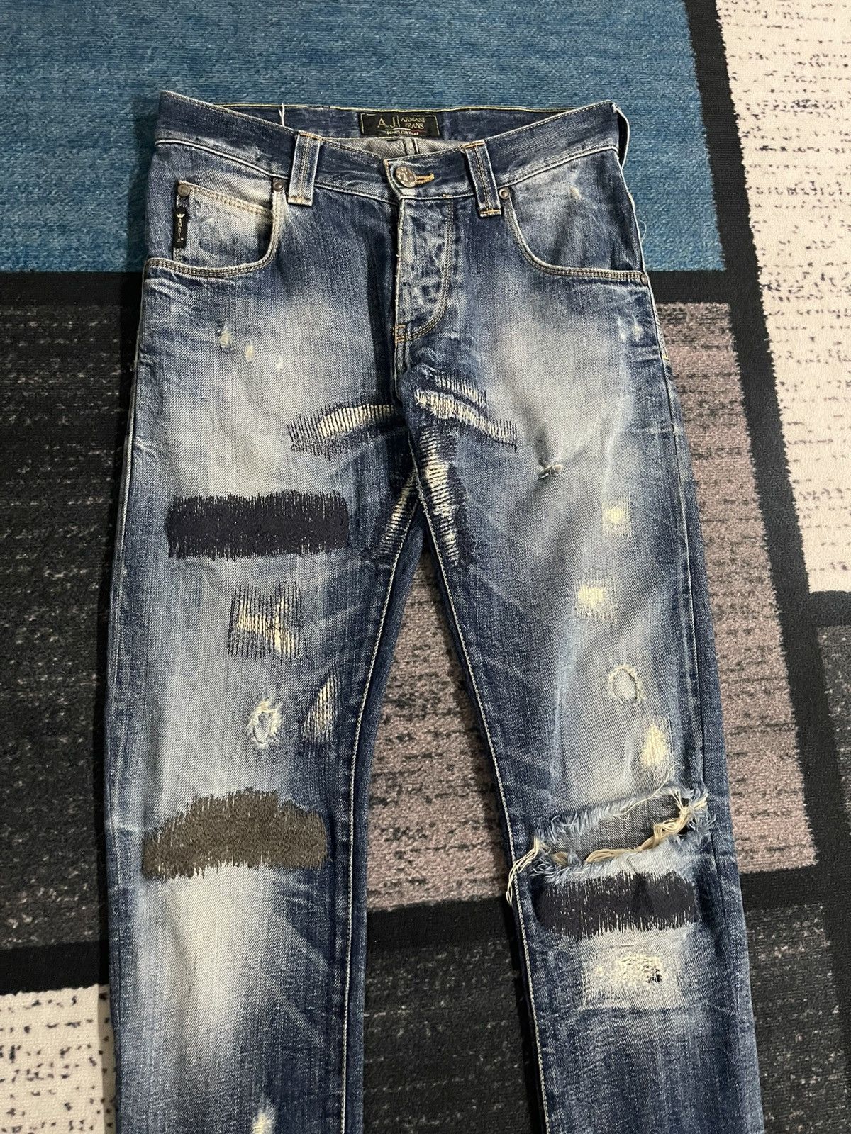 Armani Armani Jeans Distressed Denim Size US 29 - 3 Thumbnail
