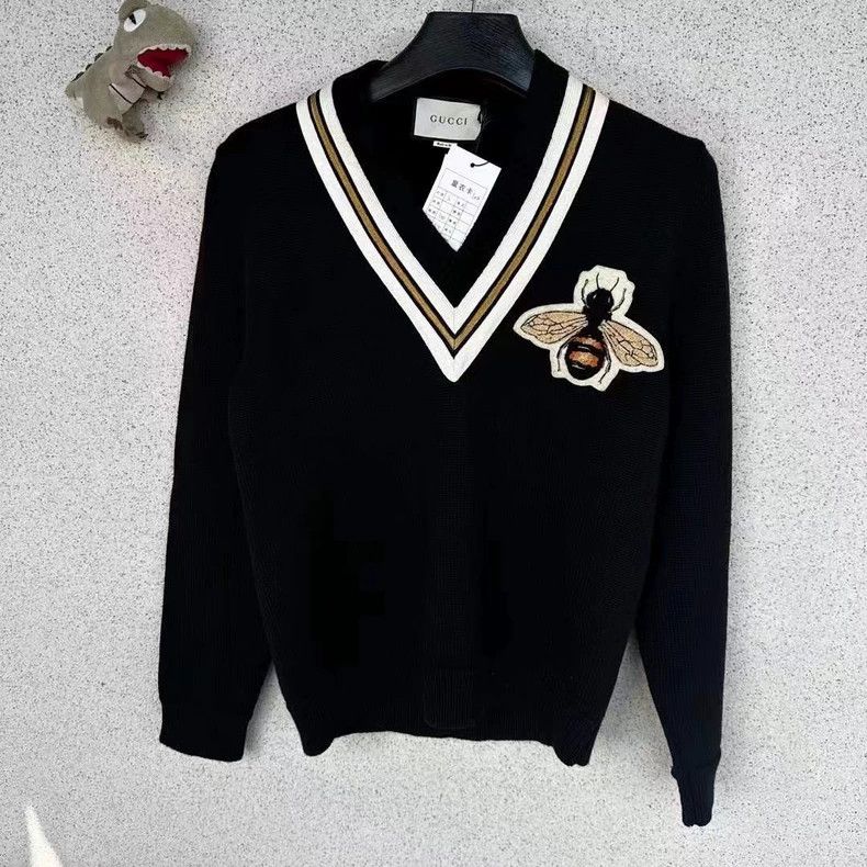 Gucci Gucci Bee Sweater with Striped Collar - dmc Size US S / EU 44-46 / 1 - 1 Thumbnail