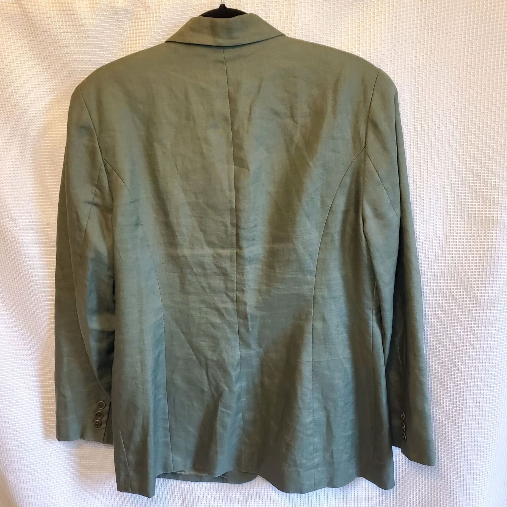 Vintage VINTAGE Preview Collection Blazer Womens 14 Green Vtg Linen Button Front Summer Size XL / US 12-14 / IT 48-50 - 3 Thumbnail