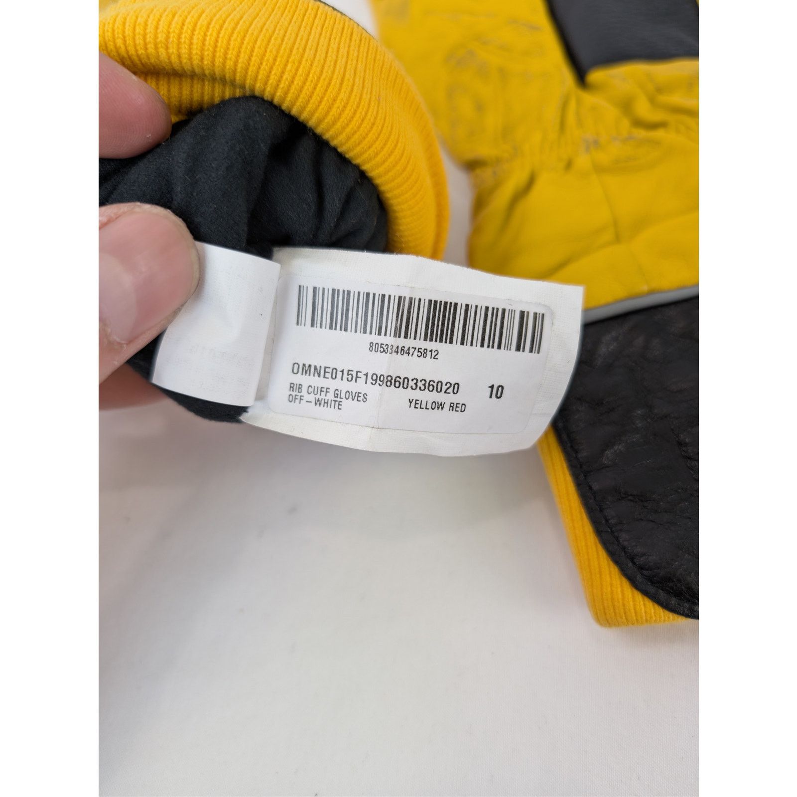 Off-White o1rshd1 Size: 10 / Distressed Logo Rib Cuff Gloves in Yellow Size ONE SIZE - 11 Thumbnail
