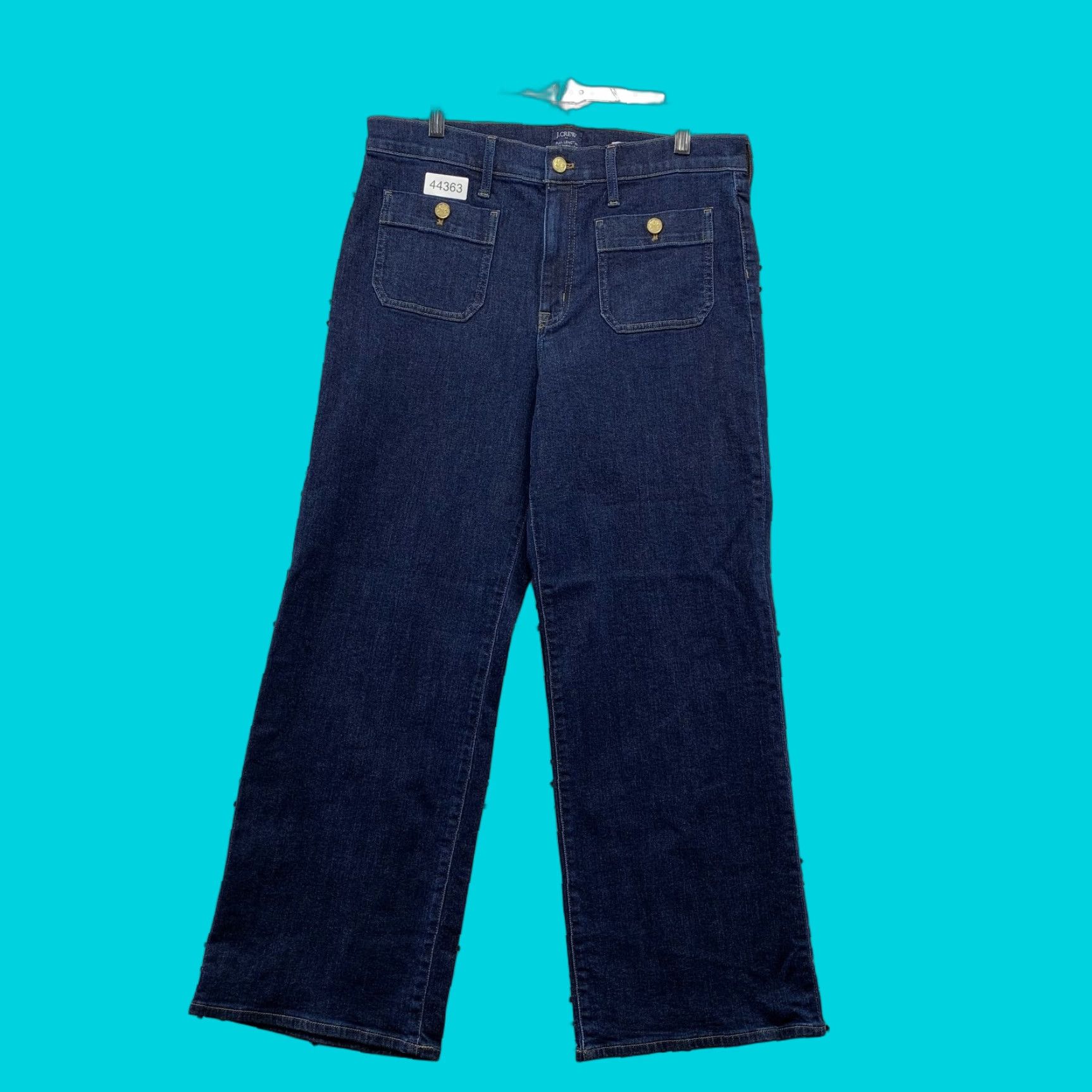 J.Crew J.CREW Sailor Denim Jeans Womens 31 Blue Slim Wide Leg Premium Edition 35x30 Size 24" / US 00 / IT 34 - 1 Thumbnail