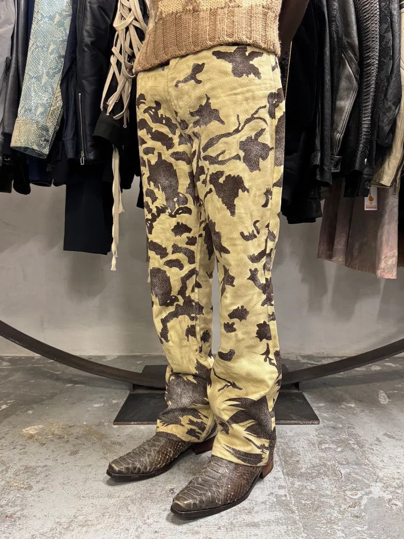 Just Cavalli AW2001 Cavalli Crow Camo Beige & Black Pants Size US 31 - 3 Thumbnail