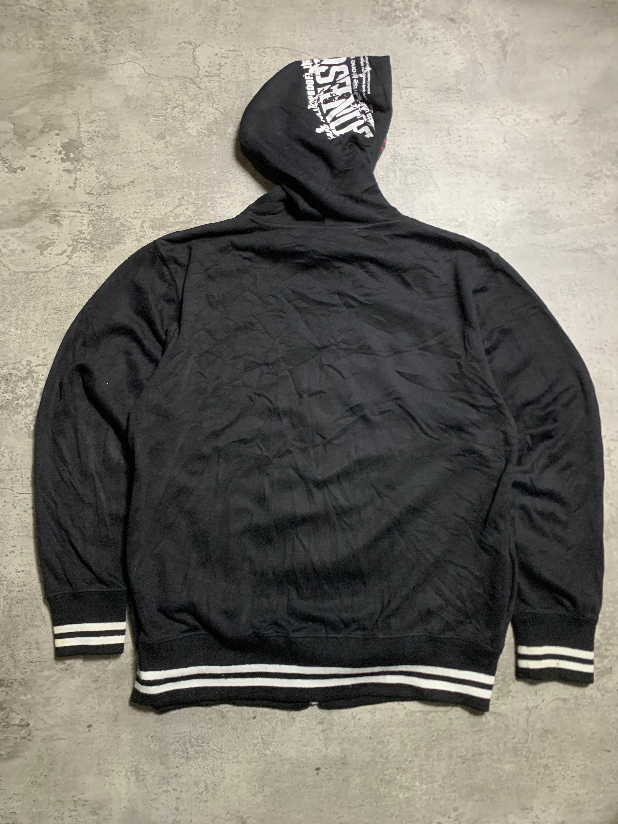 Japanese Brand Y2K B One Soul Japanese Poem Punk Style Black Zip Hoodie Size US M / EU 48-50 / 2 - 8 Thumbnail