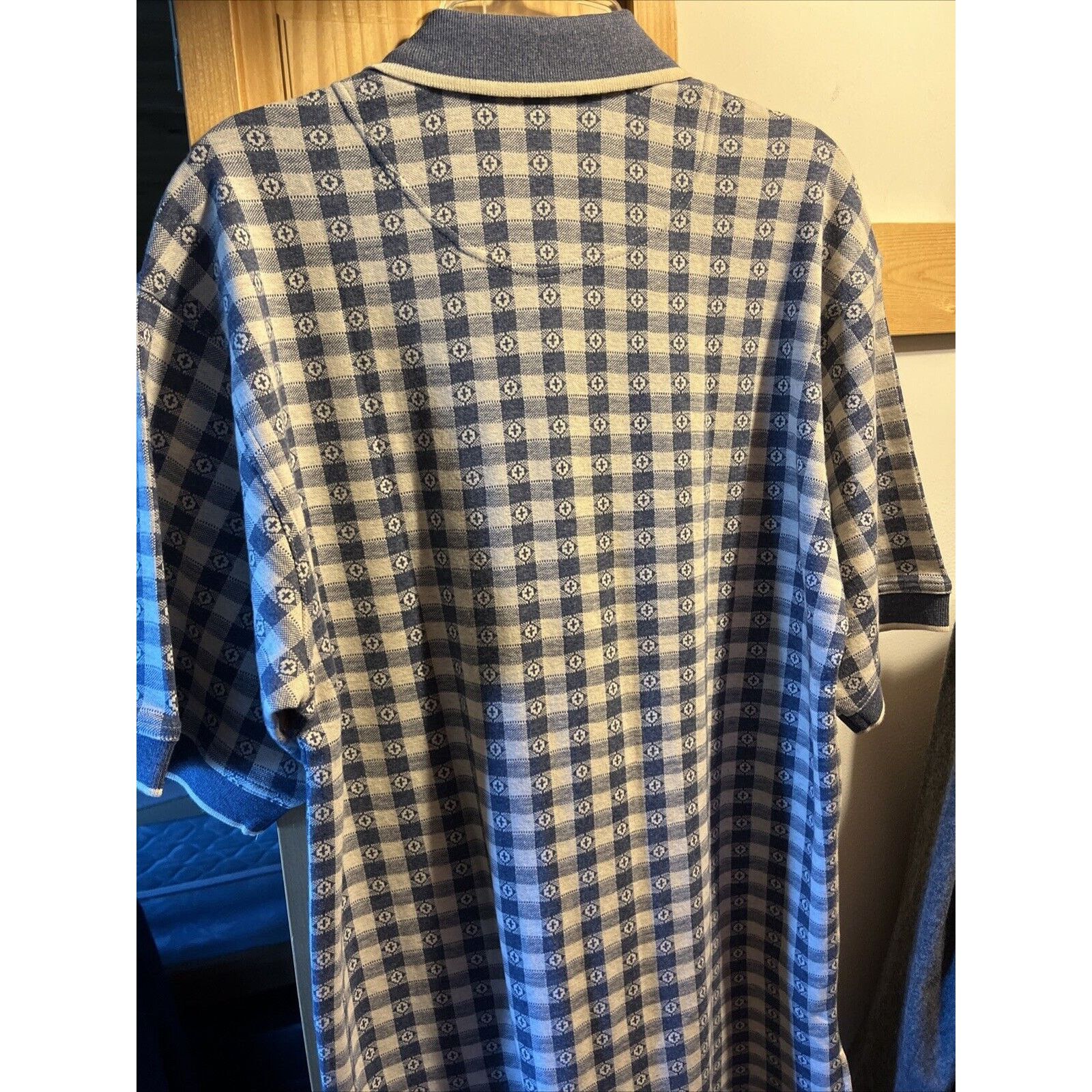 Other A.M. Player Men’s M White Blue Geometric Golf SS Polo Shirt Size US M / EU 48-50 / 2 - 10 Thumbnail