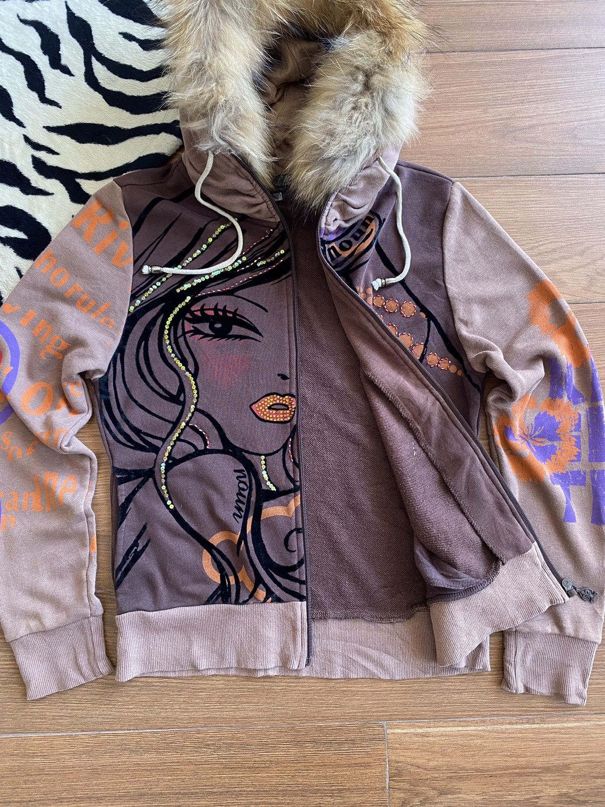 If Six Was Nine × Japanese Brand × Le Grande Bleu (L.G.B.) Crazyshirt Faux Fur Hoodie Novelty Glam Style Size US S / EU 44-46 / 1 - 4 Thumbnail