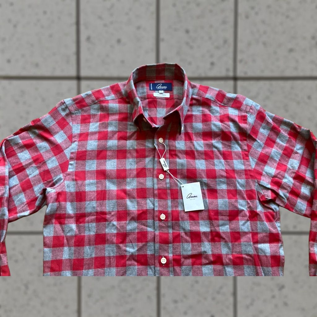 Vintage NWT Arnau Barcelona Shirt Mens Small Long Sleeve Button Plaid Red Cotton Size US S / EU 44-46 / 1 - 1 Thumbnail