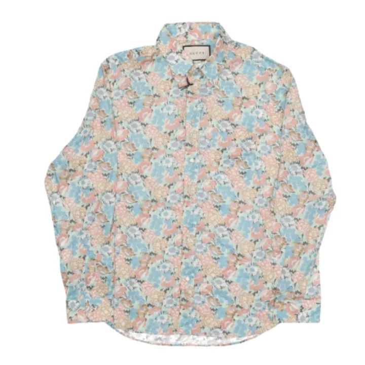 Gucci Gucci Floral Pattern Loose Long Sleeve Shirt Size US XL / EU 56 / 4 - 1 Thumbnail