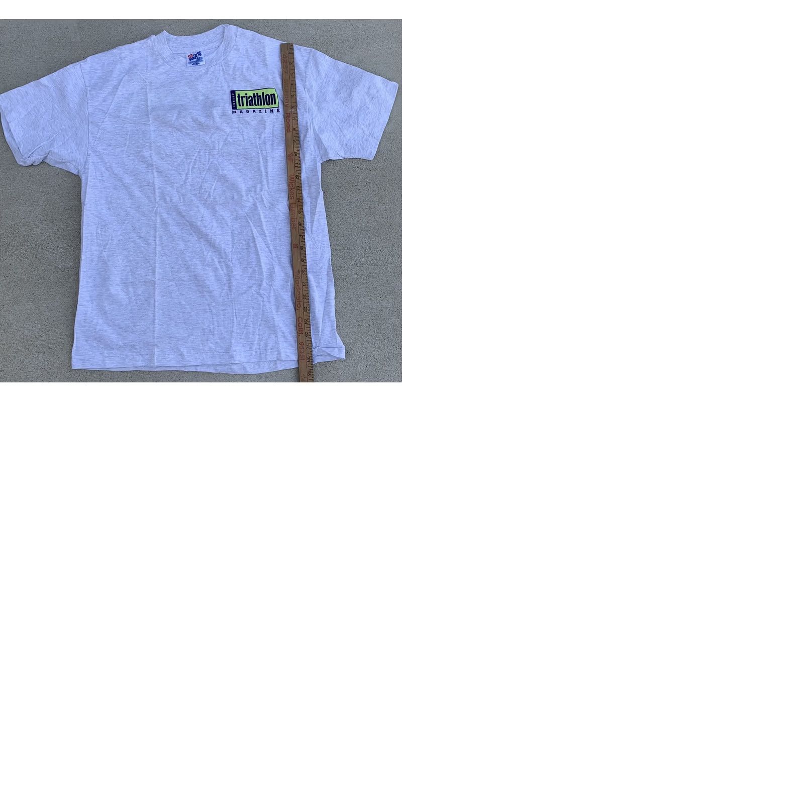 Hanes VINTAGE Hanes Beefy-T T-Shirt Mens Short Sleeve Crew Neck Gray Cotton Size L 1990s Inside Triathlon Magazine Graphic Print Size US L / EU 52-54 / 3 - 9 Thumbnail