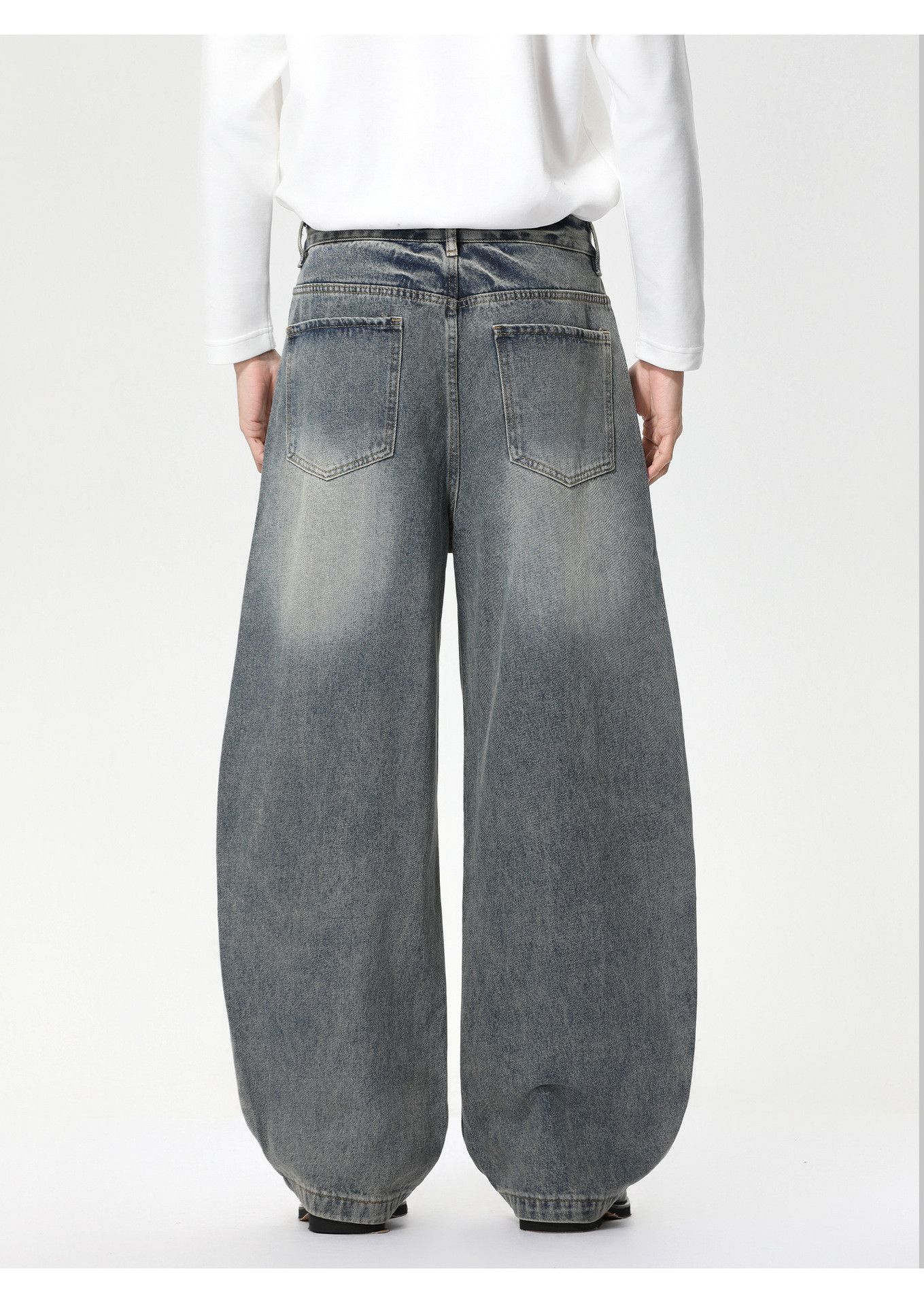 Vintage Washed wide-leg distressed versatile washed scimitar jeans Size US 32 / EU 48 - 5 Thumbnail