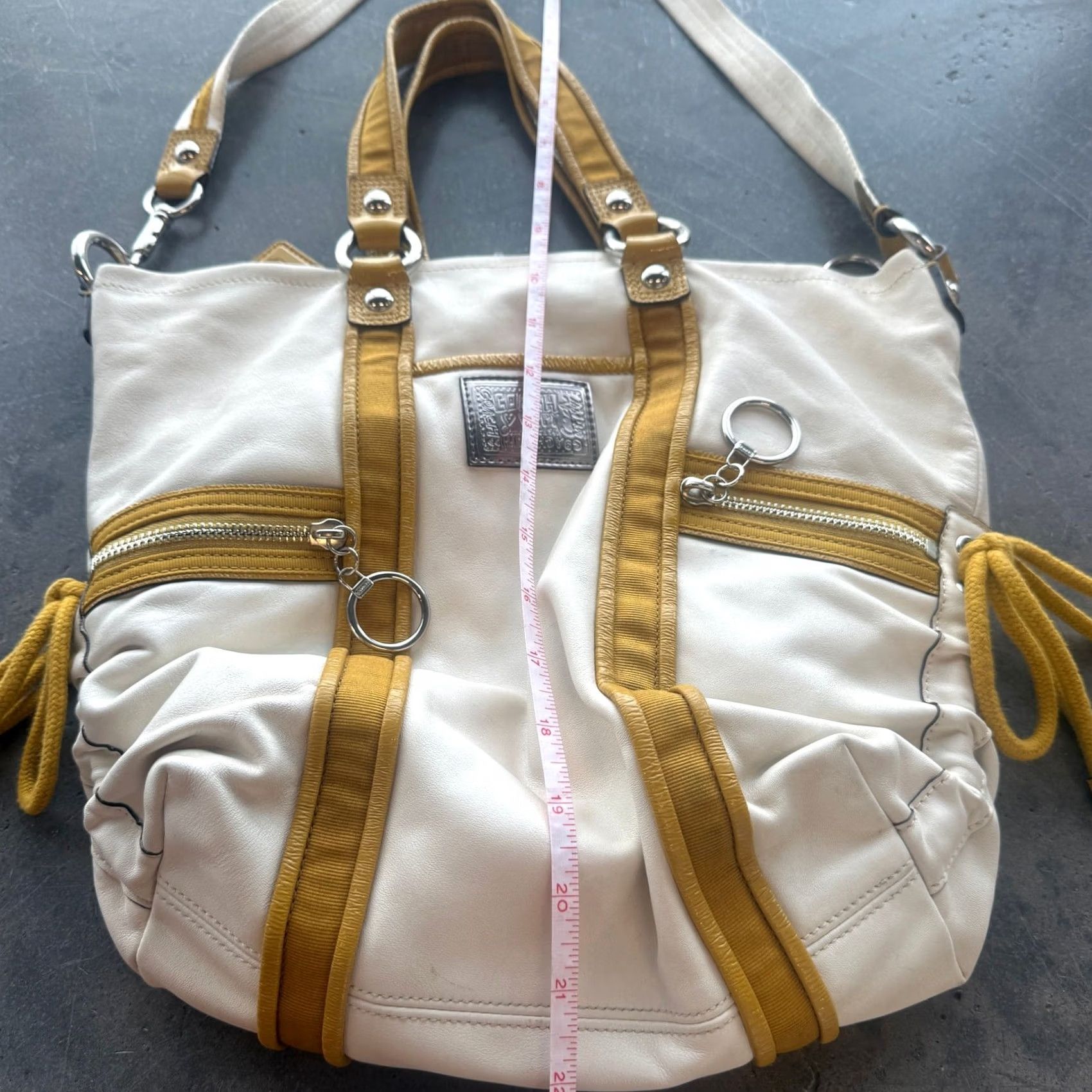 Coach VINTAGE Coach Poppy Spotlight Shoulder Bag Crossbody Womens White Yellow Leather Msrp 400 Size ONE SIZE - 5 Thumbnail