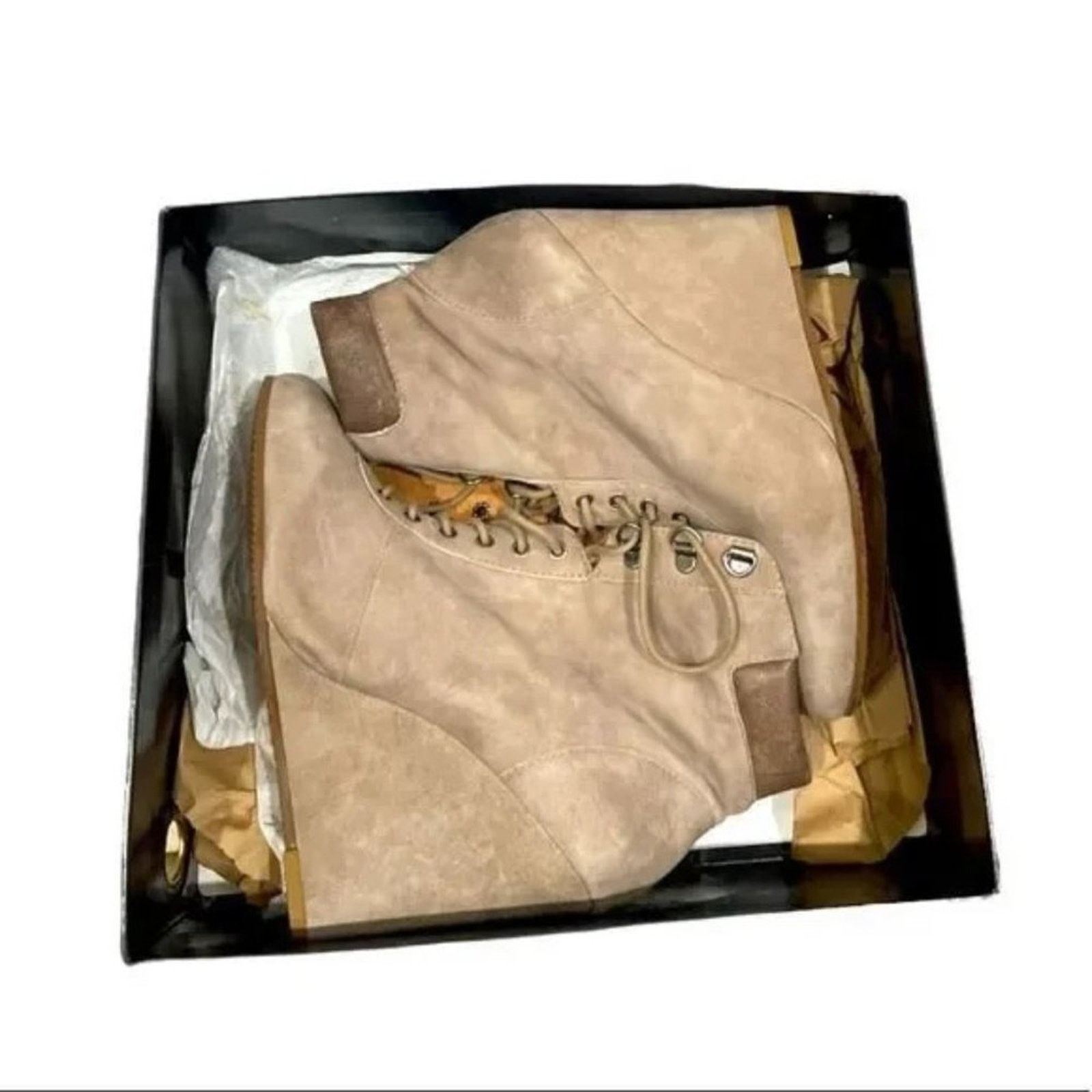 Other POUR LA VICTOIRE Lang Tan Laced Wedge Platform Boots Booties Size US 8.5 / IT 38.5 - 7 Thumbnail