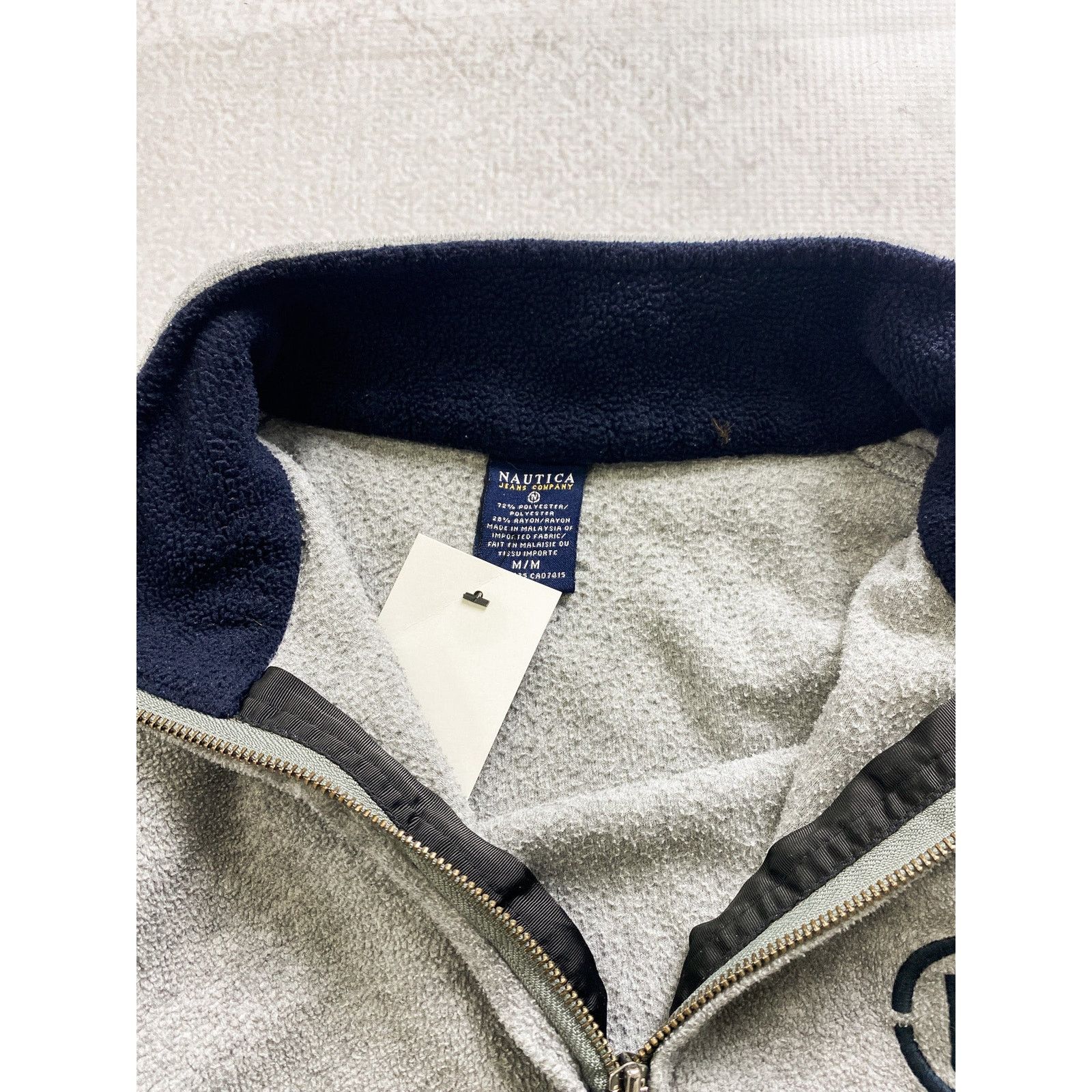 Nautica Vintage 90s Nautica Grey Fleece Sweatshirt - Men's Medium Size US M / EU 48-50 / 2 - 3 Thumbnail