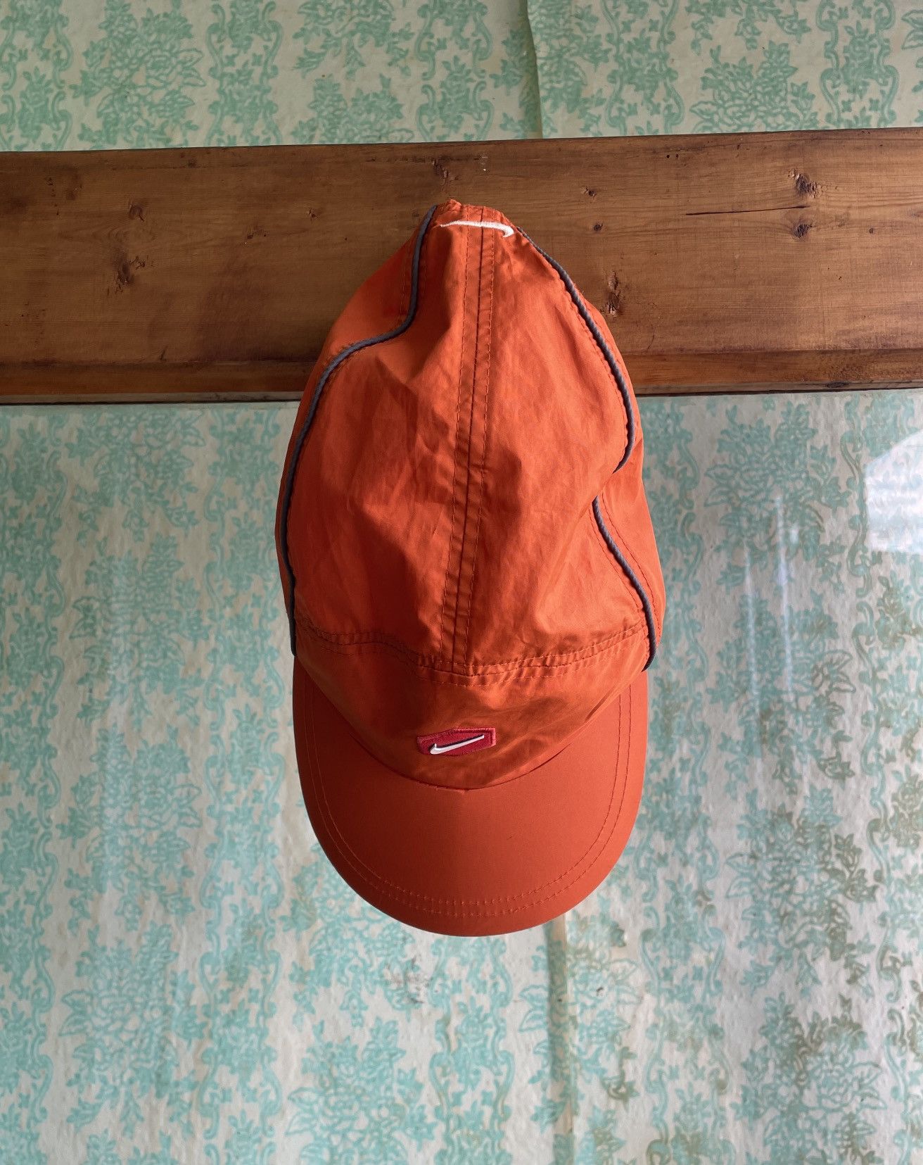 Nike Vintage Nike Nylon 5 Panel Cap Hat Orange Mens One Size Size ONE SIZE - 1 Thumbnail