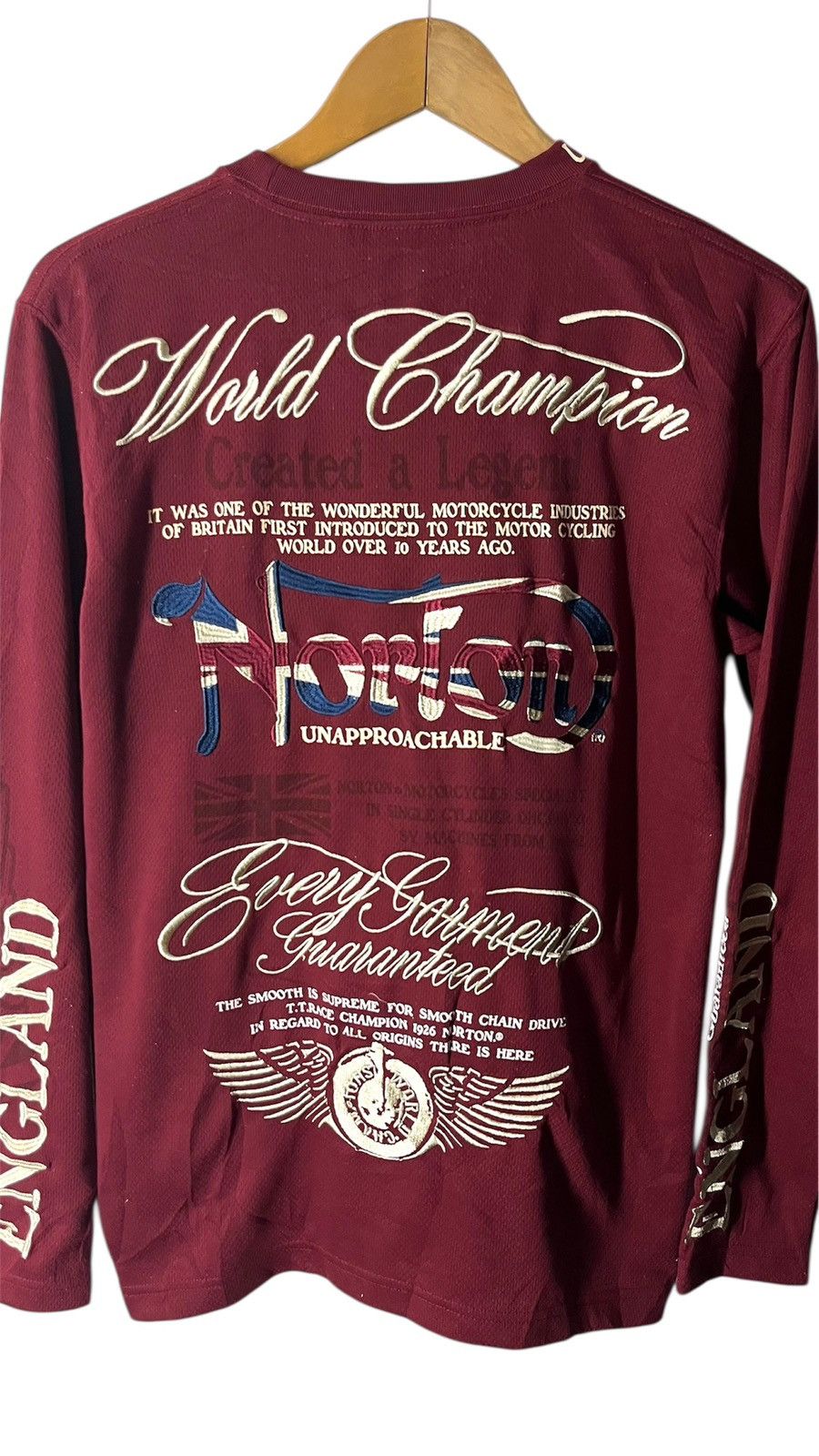Norton NORTON ENGLAND EMBROIDERY SPELLOUT LONGSLEEVE TEE Size US L / EU 52-54 / 3 - 11 Thumbnail