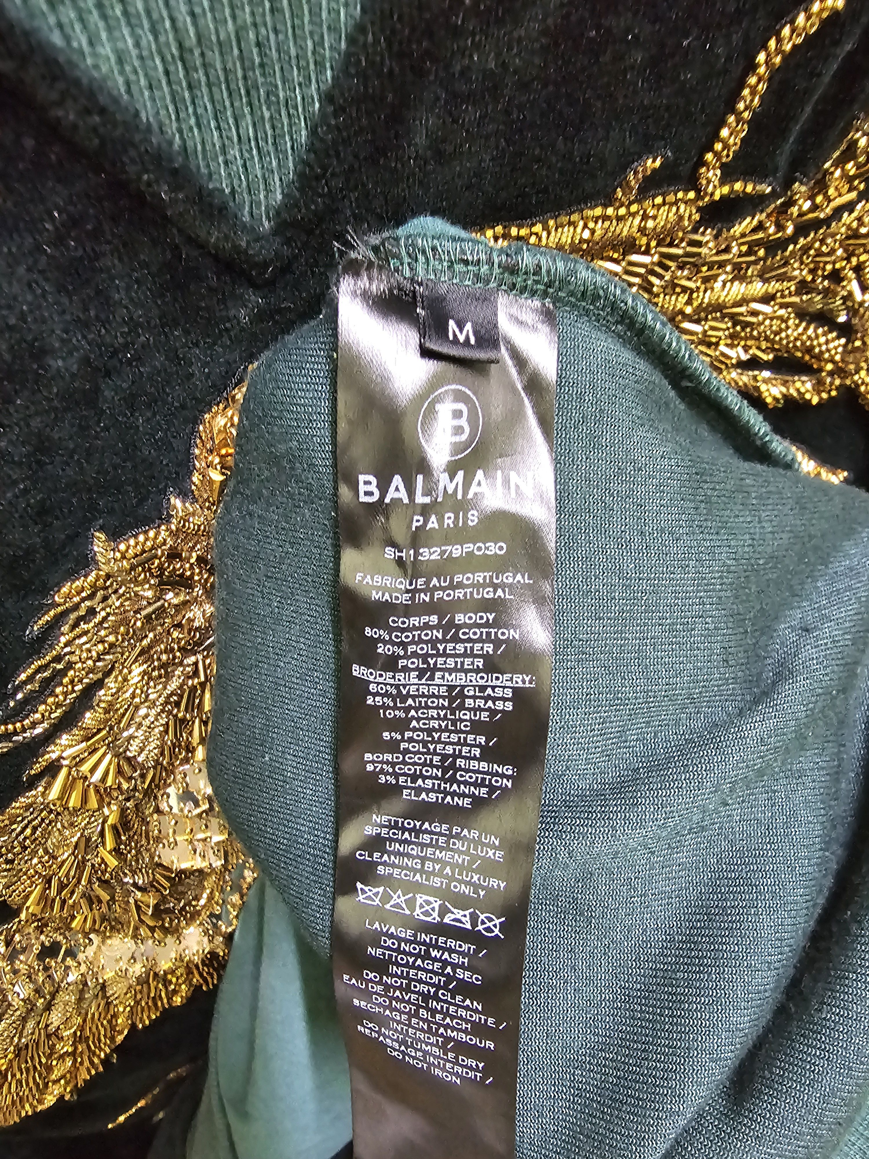 Balmain Balmain super rare Phoenix 3D embellished velvet sweatshirt Size US M / EU 48-50 / 2 - 7 Thumbnail