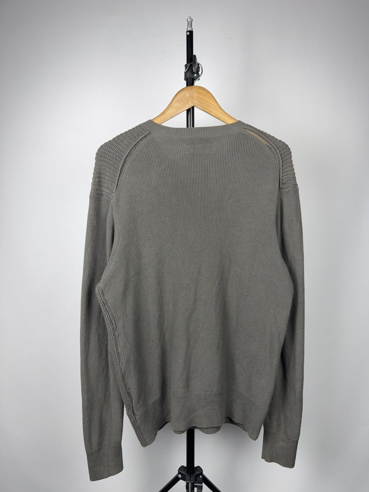 Allsaints Avant GardeAllSaints Grey Vertical Rib Knit Crewneck Sweater Size US M / EU 48-50 / 2 - 9 Thumbnail