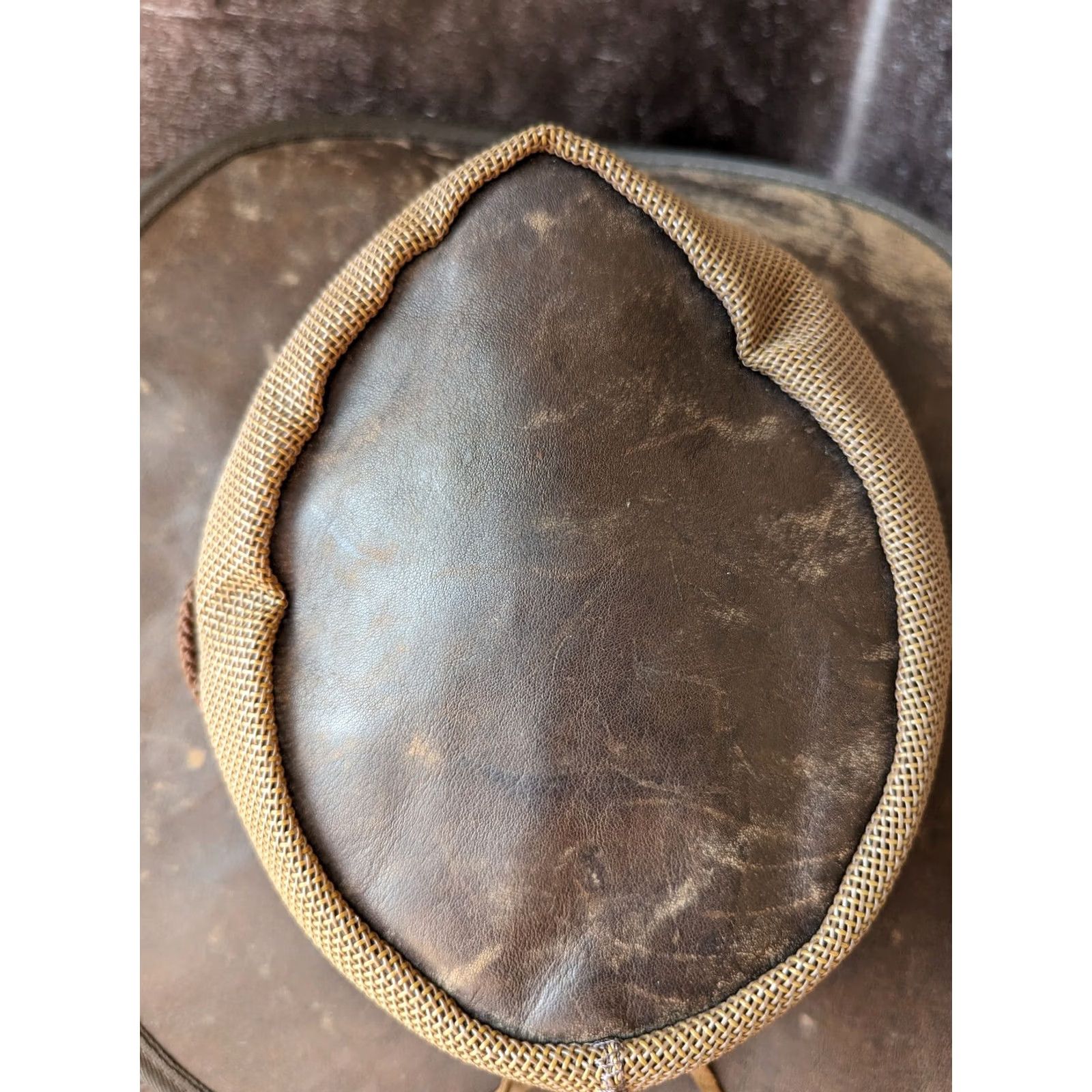 KangaROOS Barmah Australia Cowboy Leather Hat Size XXL Men Brown Kangaroo Leather Barmah Cowboy Hat Western Theme Wool? Size ONE SIZE - 5 Thumbnail