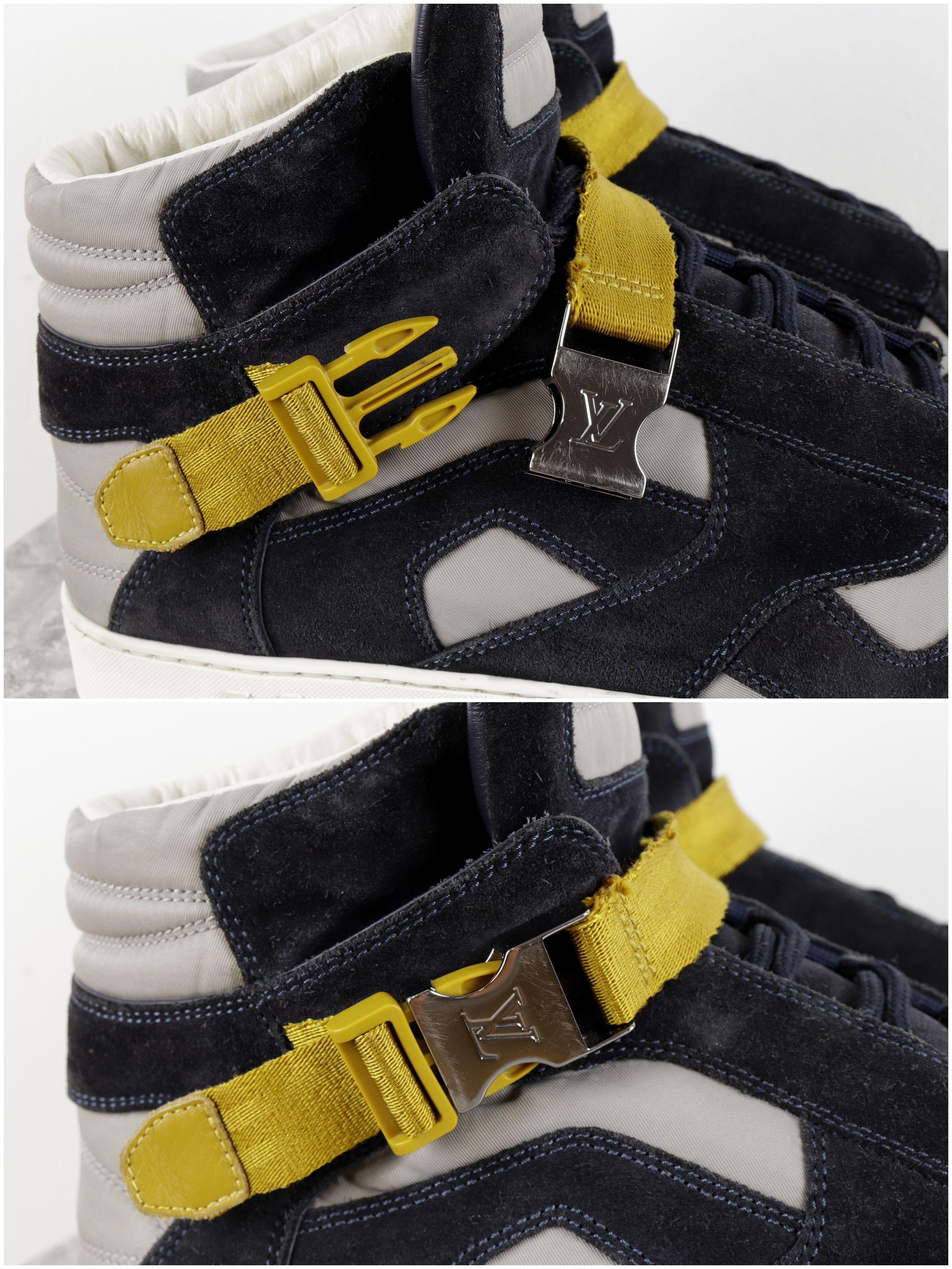 Louis Vuitton Louis Vuitton Suede Nylon Navy Blue High Top Sneakers Size US 7 / EU 40 - 3 Thumbnail