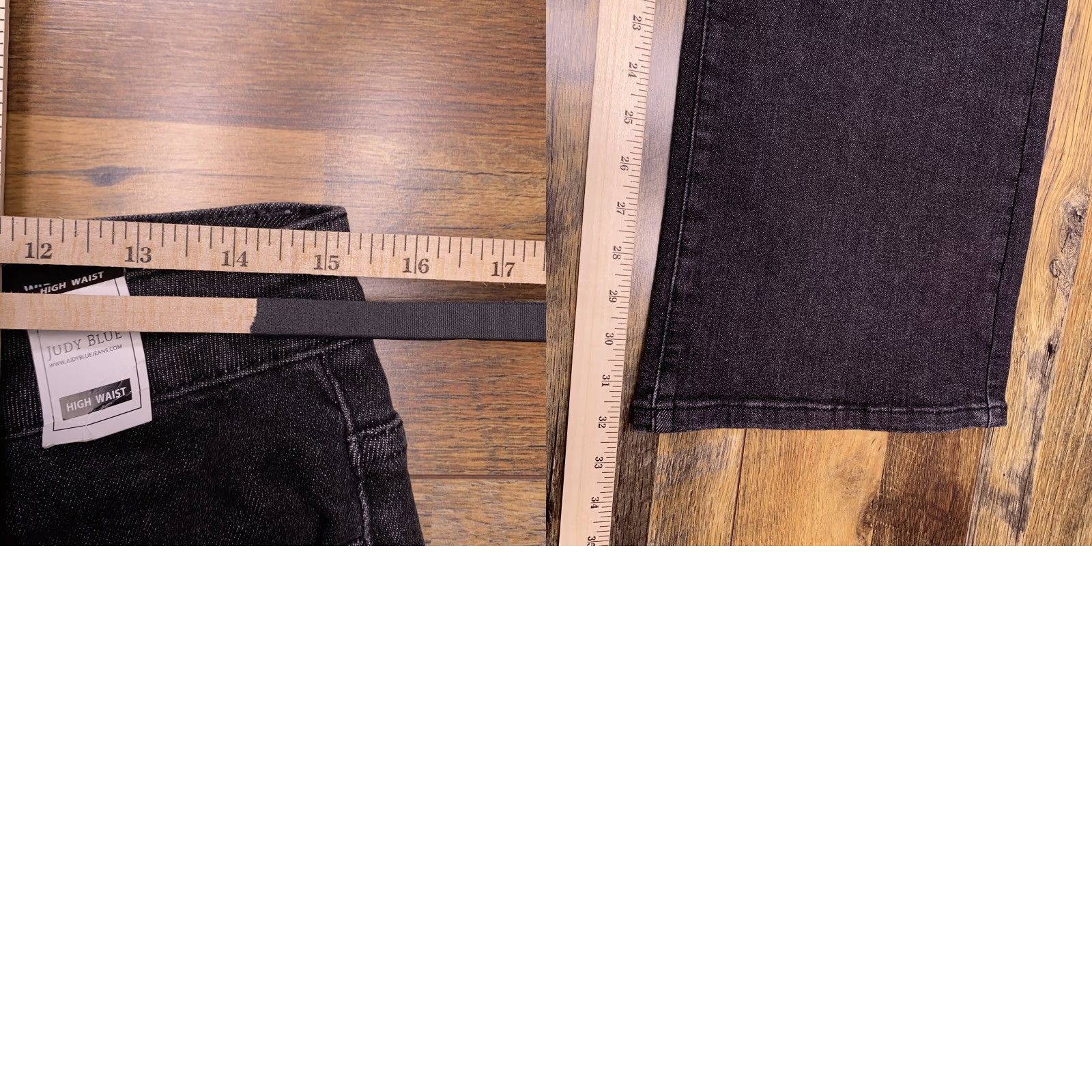 Vintage Judy Blue Jeans 31 Black Wide-Leg Stretch Button Fly 5-Pocket City Womens Vote: Union? Size 24" / US 00 / IT 34 - 10 Thumbnail