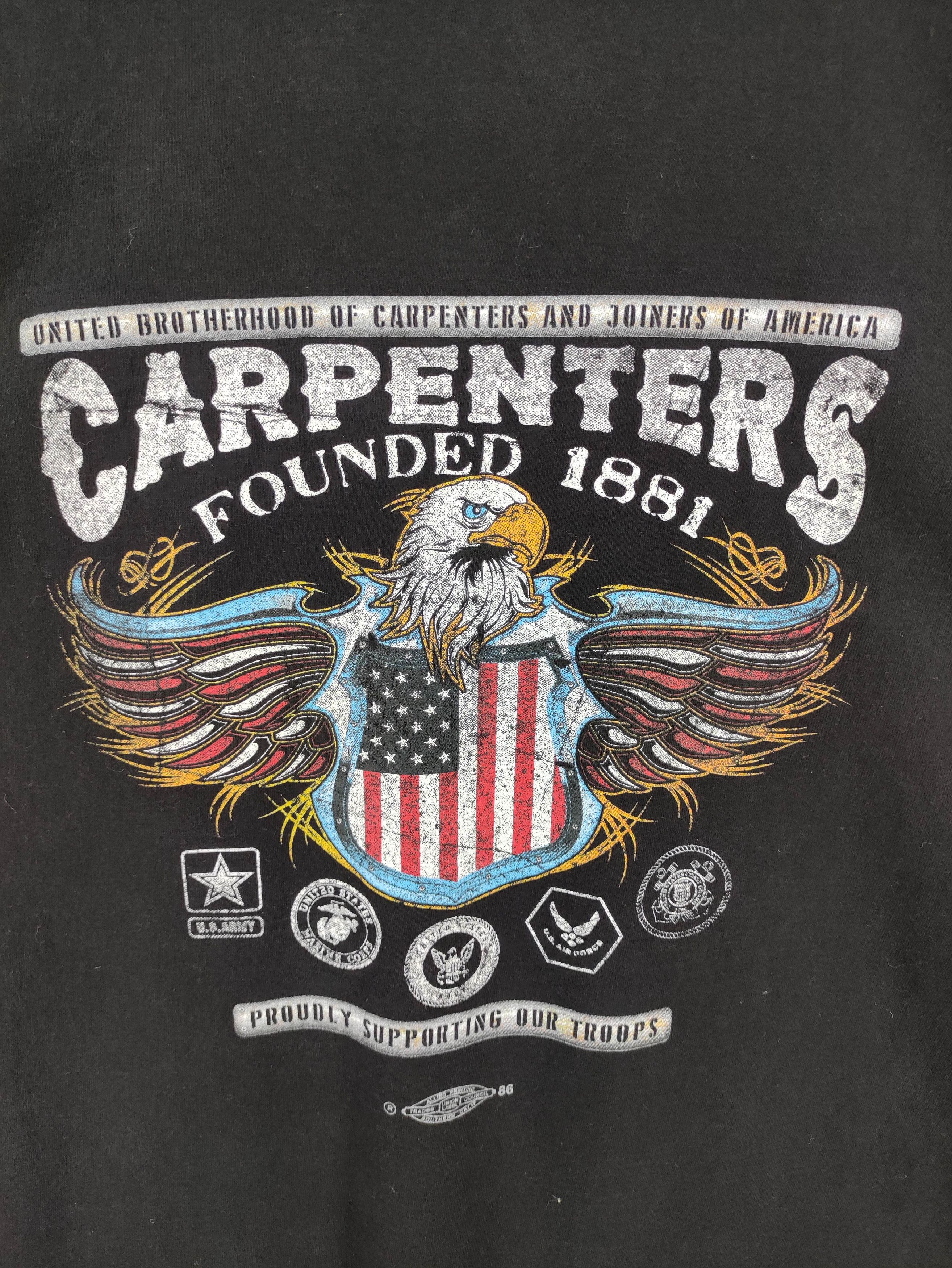 Japanese Brand Vintage Carpenters Local 714 Big Logo Tee Tshirt Over Size Size US XXL / EU 58 / 5 - 7 Thumbnail