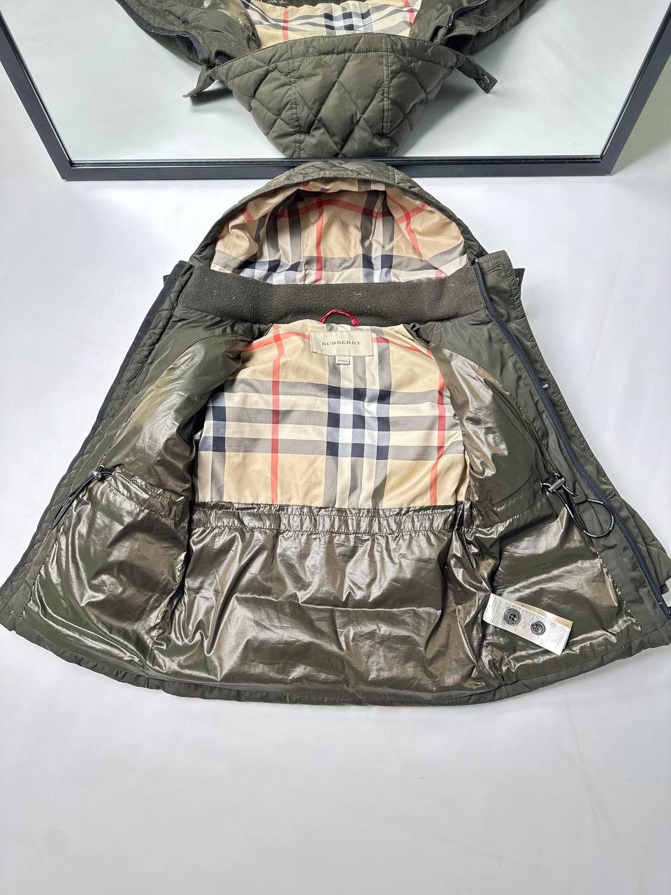 Burberry Burberry Uni Fit 3Yers Nova check Khaki Green Down Jacket Size US XXS / EU 40 - 6 Thumbnail