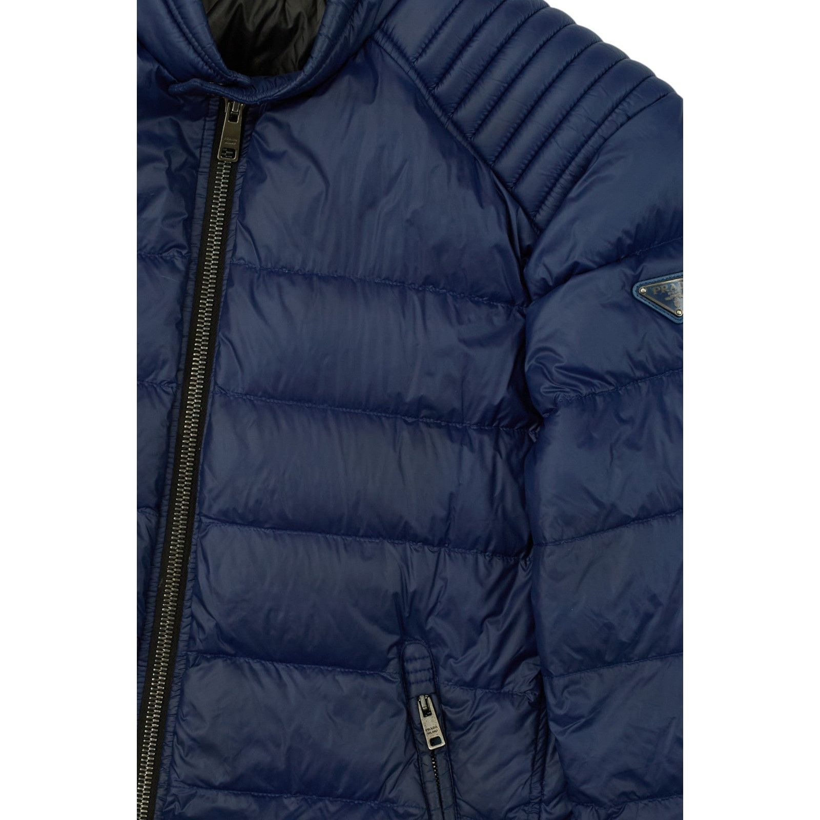 Prada Badge Blue Down Jacket Size US L / EU 52-54 / 3 - 3 Thumbnail