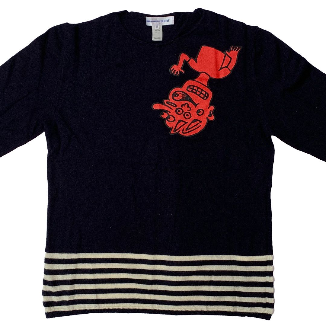 Comme des Garcons SHIRT Comme des Garcons Shirt CDG - Red Face Knit Jumper - M Size US M / EU 48-50 / 2 - 1 Thumbnail