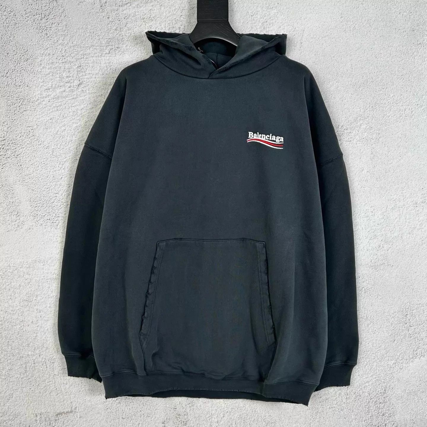 Balenciaga BLCG Coke Wave Embroidered Water Gray Hoodie Size US M / EU 48-50 / 2 - 1 Thumbnail
