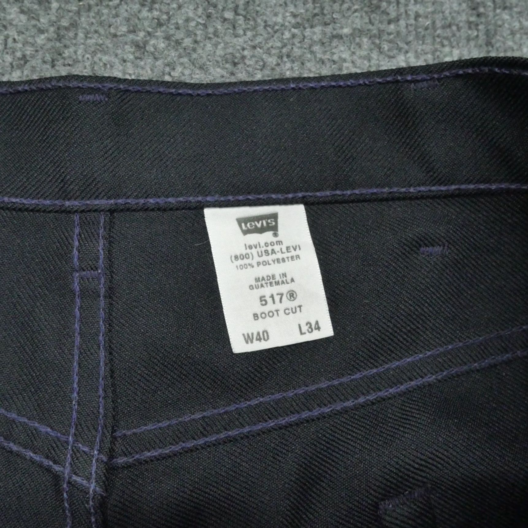 Levi's VINTAGE Levi's Pants Mens 40x34 Blue Navy Casual Bootcut 517 Polyester Y2K Size US 39 - 5 Thumbnail