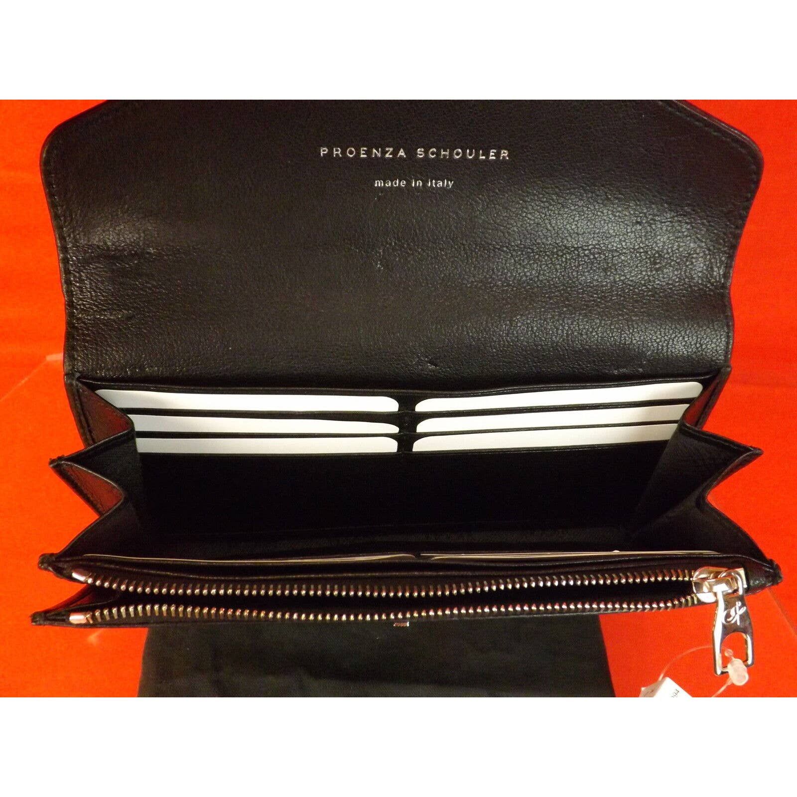 BLACK TEXTURE LEATHER PS11 CONTINENTAL CLUTCH WALLET $685