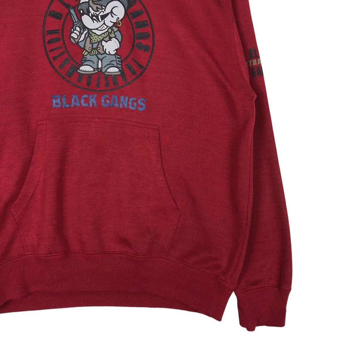 Japanese Brand × Vintage Vintage Black Gang Japanese Brand Hoodie Medium Size US M / EU 48-50 / 2 - 4 Thumbnail