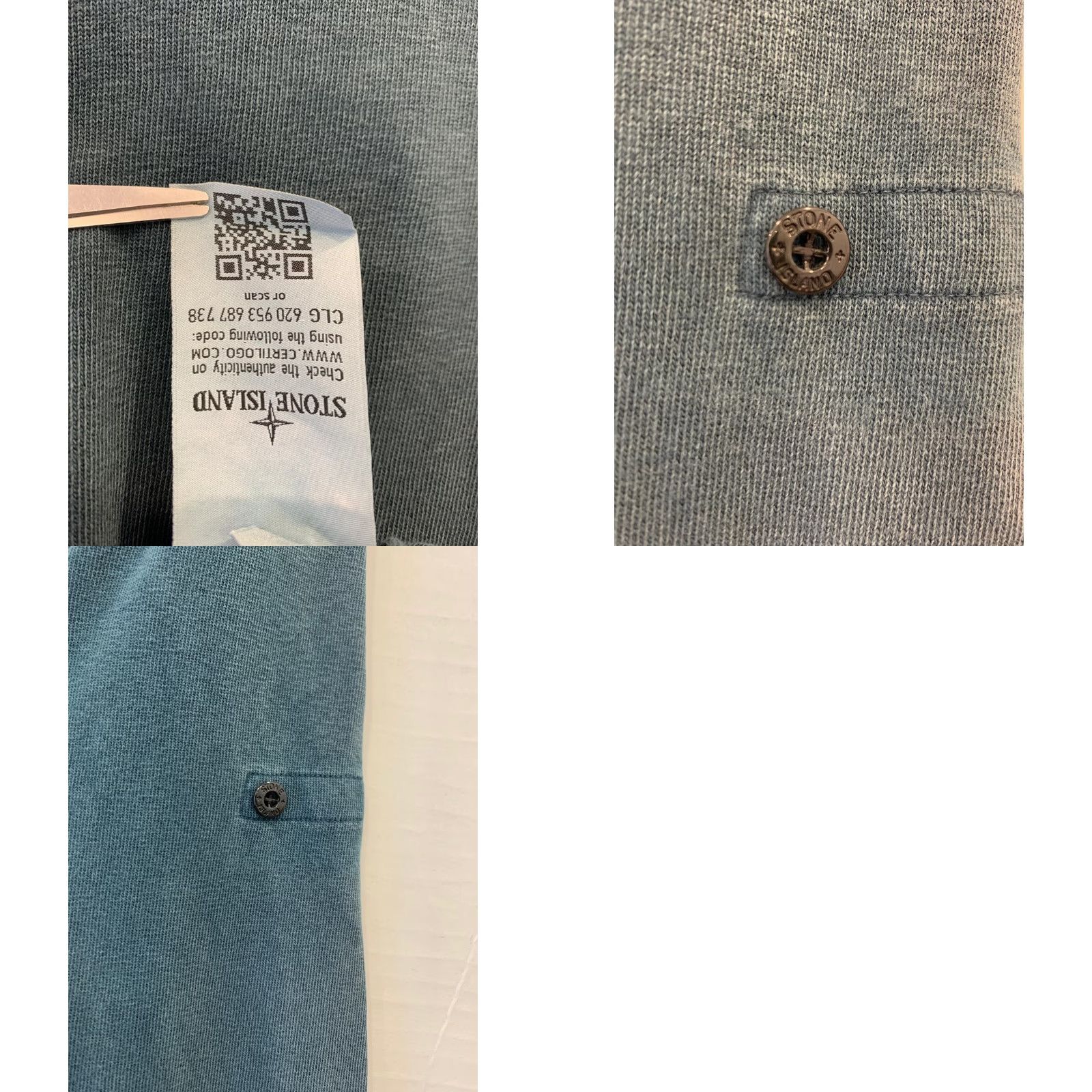 Stone Island Stone Island Crewneck Sweatshirt Men M Blue Garment Dyed Authentic Certilogo#206 Size US M / EU 48-50 / 2 - 10 Thumbnail