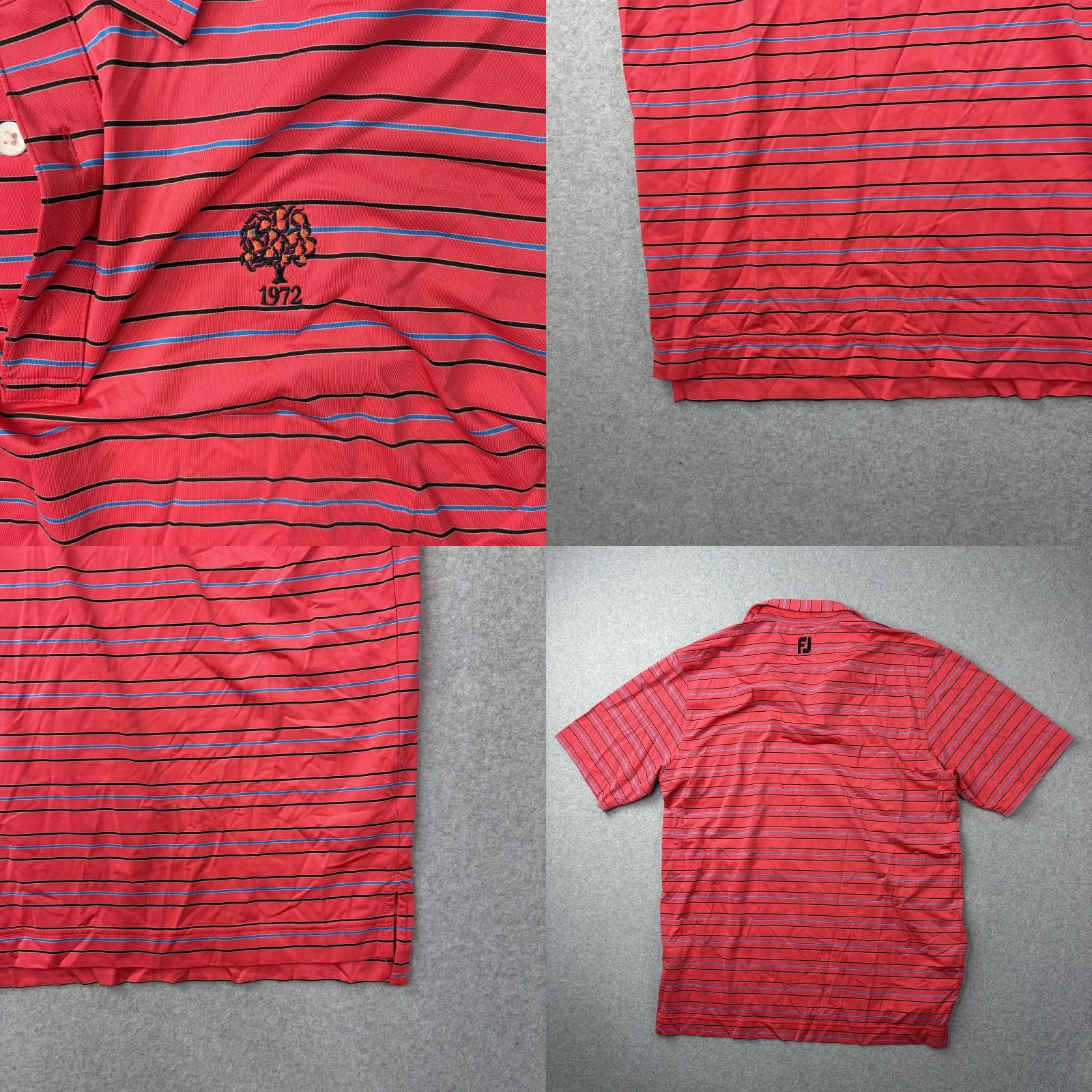 Footjoy FootJoy Polo Shirt Mens XL Red Stripe Short Sleeve Logo Embroidered Golf Performance Size US XL / EU 56 / 4 - 8 Thumbnail