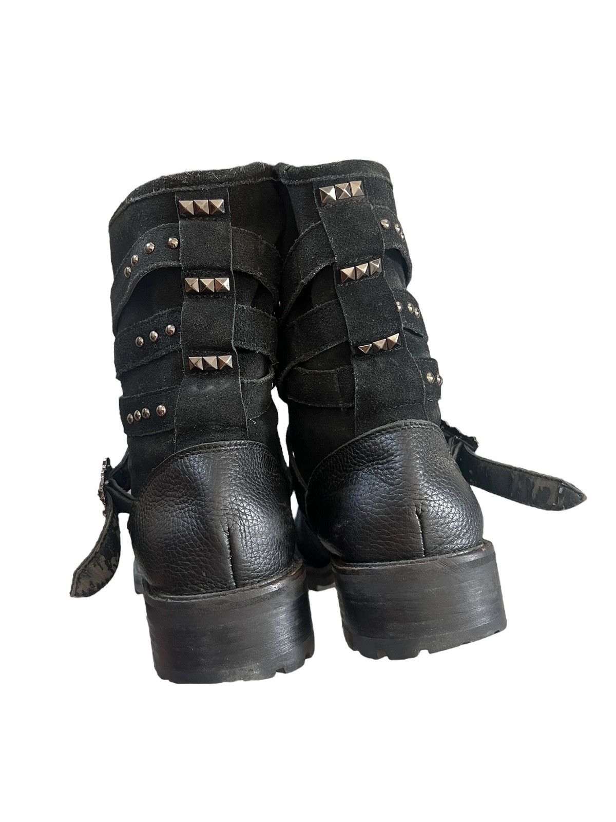 Buffalo Bobs Studded Suede Leather Strap Boots