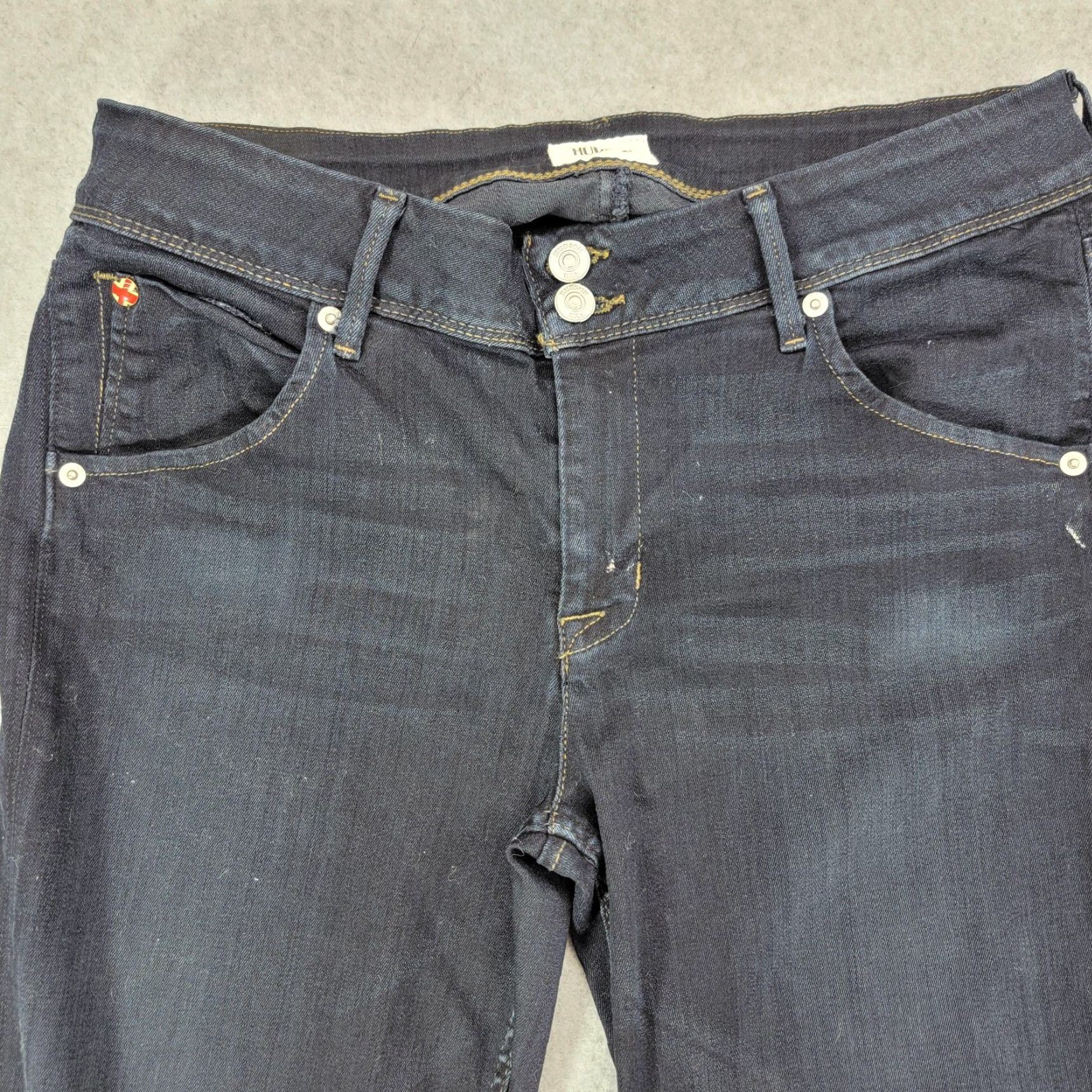 Hudson Hudson Jeans Womens 31 Skinny-Fit Flap Dark Wash Denim Cotton Polyester Spandex Zip Button Back Pockets Slim Jeans 92% Cotton Stretch Size 24" / US 00 / IT 34 - 2 Thumbnail