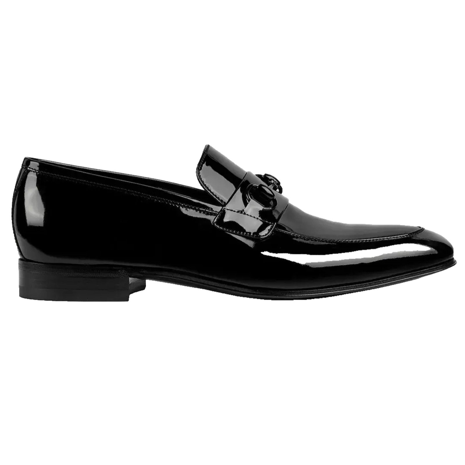 Gucci Gucci Mens Ed Black Patent Leather Horsebit Loafer US 14 Size US 14 / EU 47 - 1 Thumbnail