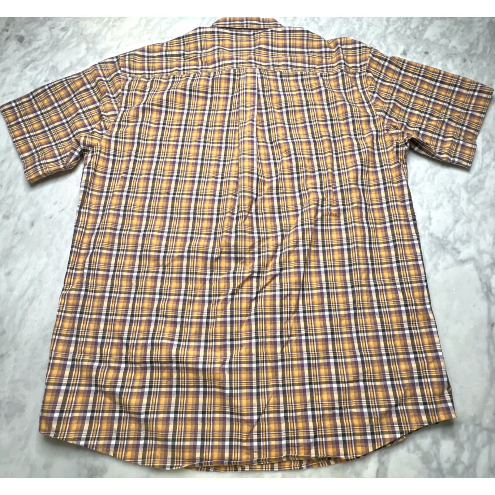 Vintage CINCH Button-Down Shirt Men’s Large Plaid Short Sleeve Cotton Yellow Purple Size US L / EU 52-54 / 3 - 4 Thumbnail