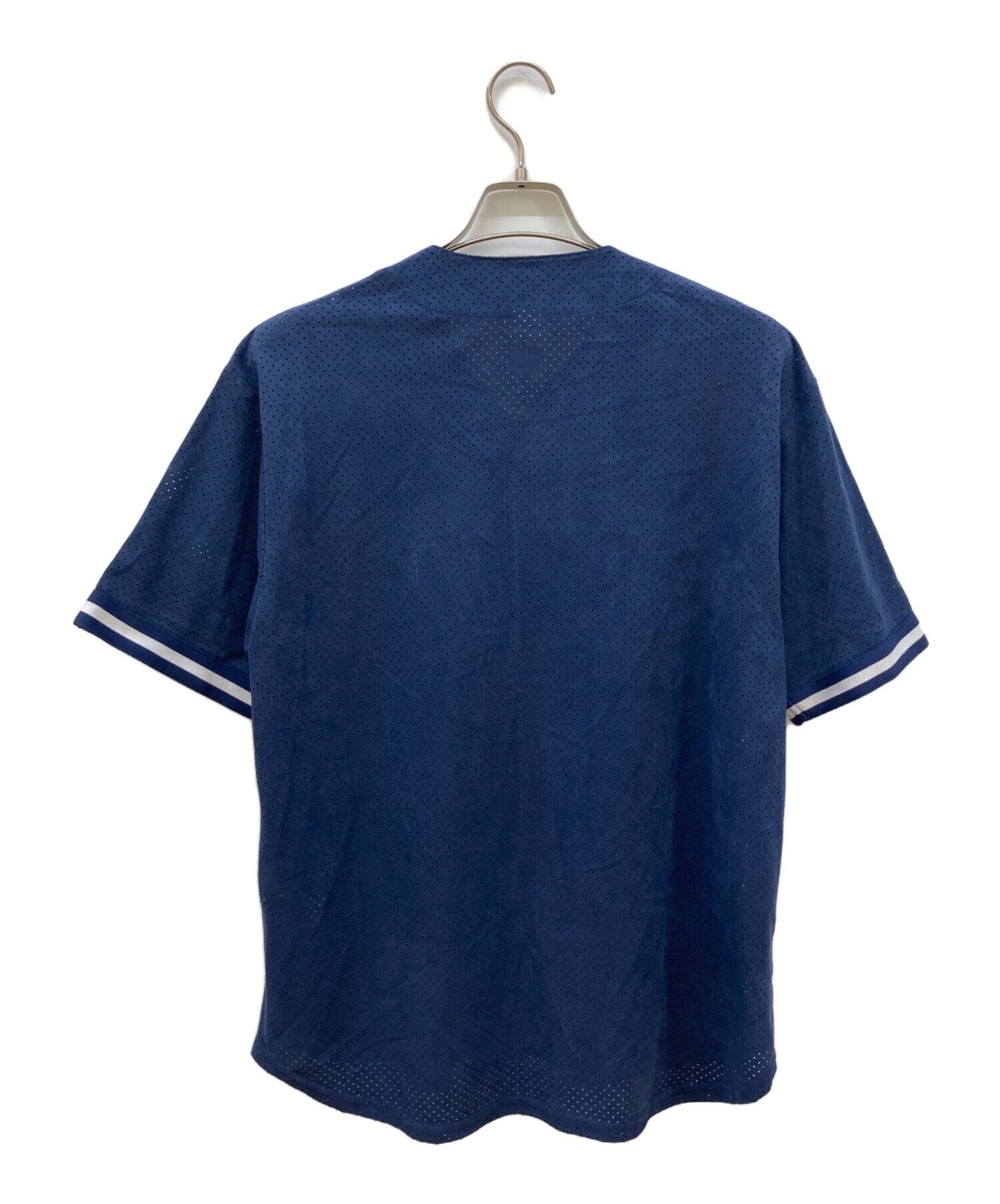 Supreme SUPREME Ultrasuede Mesh Baseball Jersey Navy Size S Size US S / EU 44-46 / 1 - 2 Thumbnail