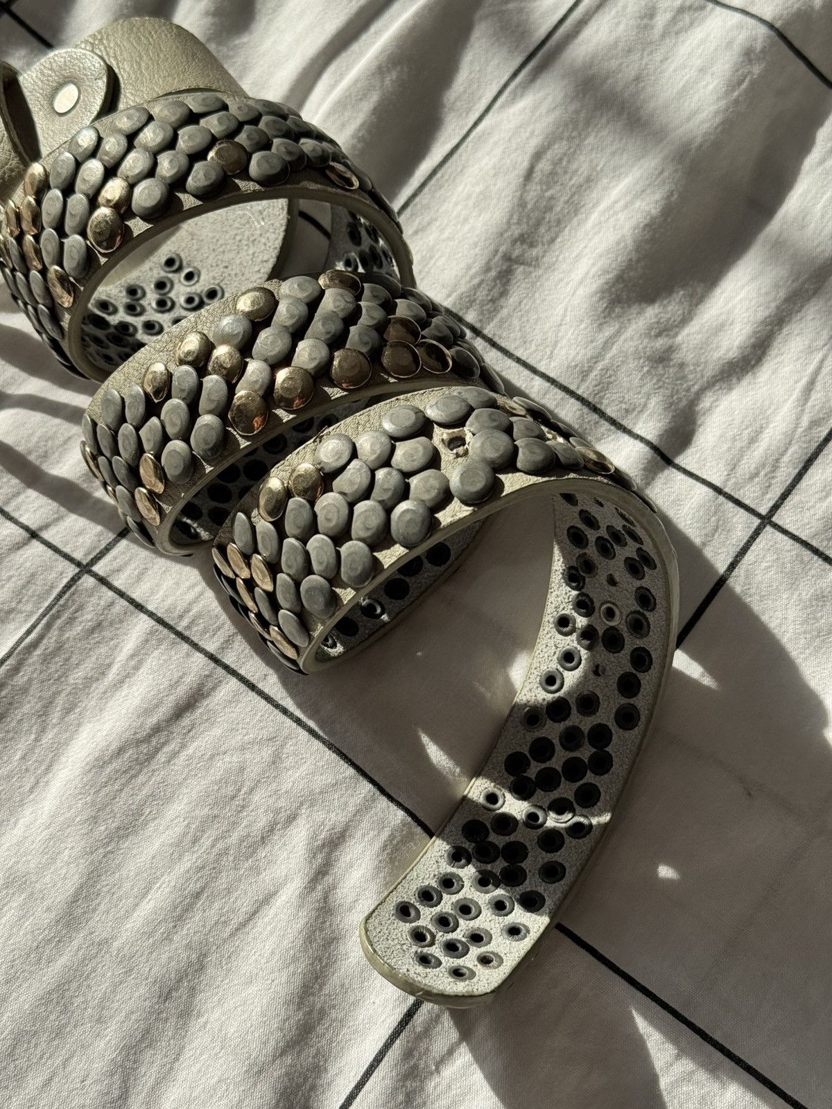 Japanese Brand Vintage Belts Y2K Rhinestones Punk leather belt Japanese Size ONE SIZE - 4 Thumbnail