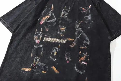 Japanese Brand 90s Doberman Oversized Printed Vintage T Shirt Size US M / EU 48-50 / 2 - 2 Thumbnail