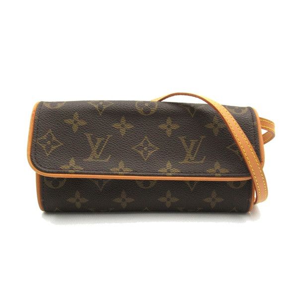 image of Louis Vuitton Monogram Pochette Twin Pm in Brown, Women's